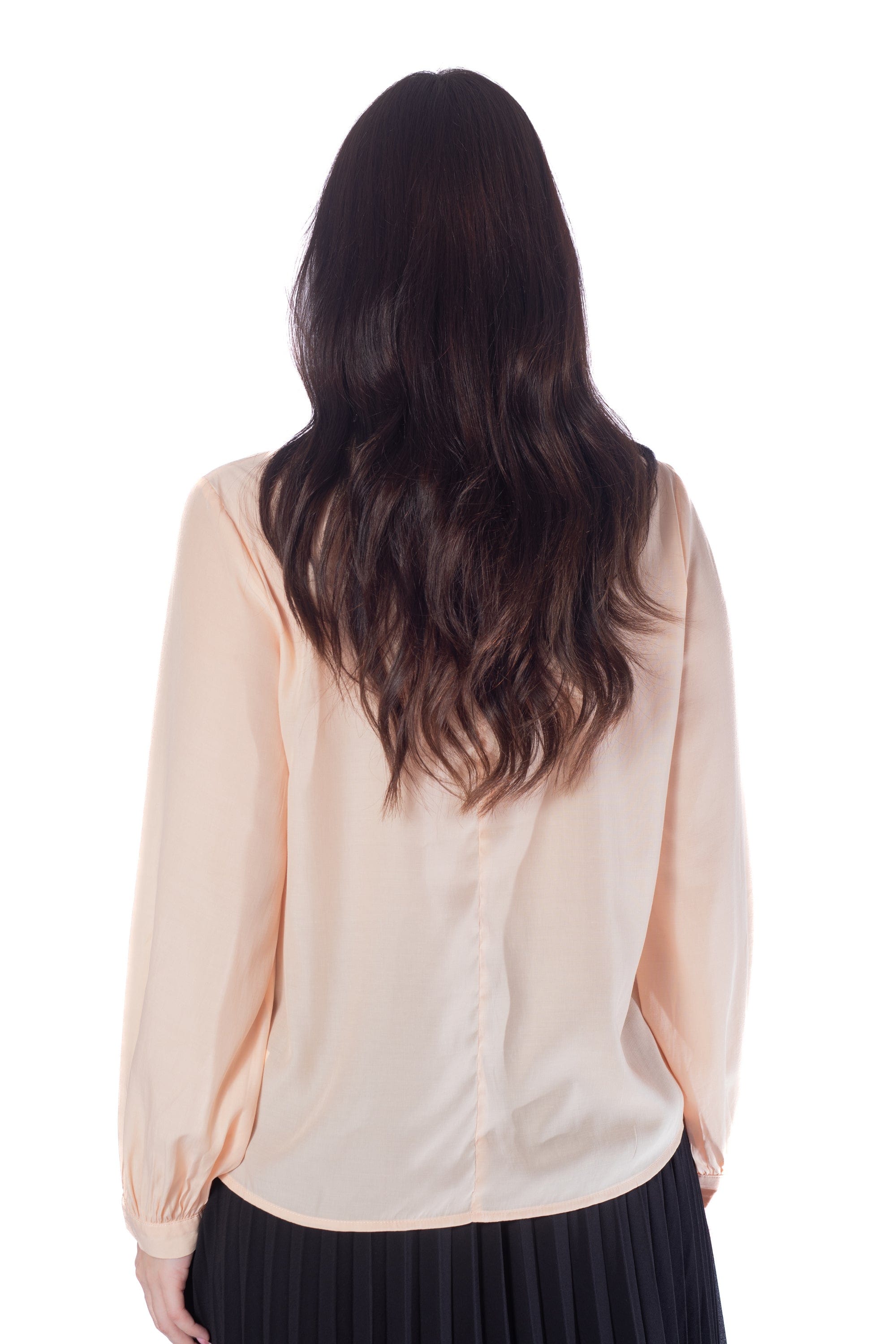 بلوزة سادة بفتحتين كم طويل نسائي