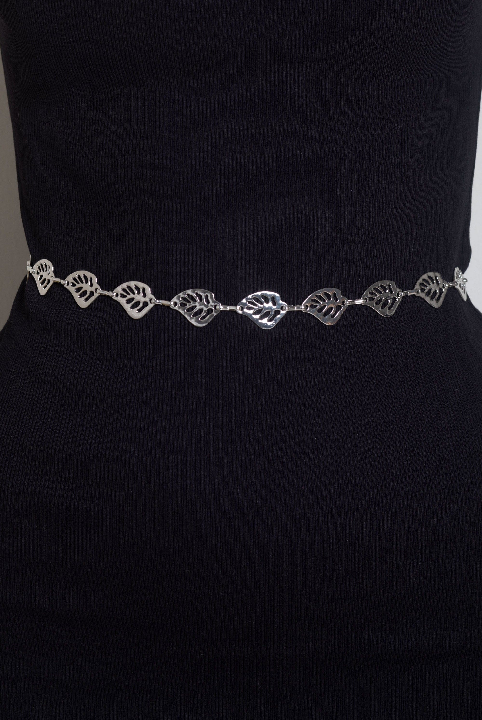 نتشي حزام نسائي على شكل أوراق شجر