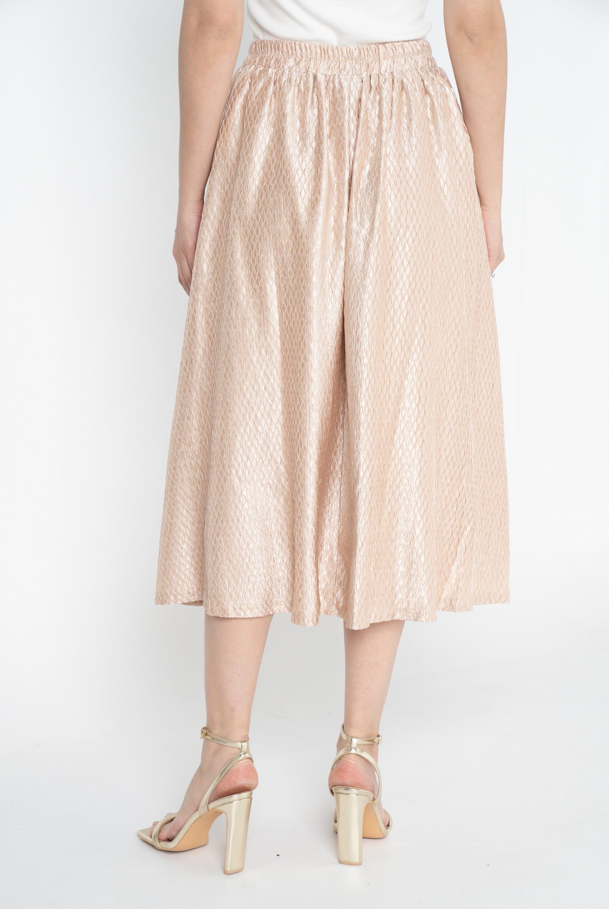 ميكا تنورة ميدي بخصر مرتفع كلوش نسائي