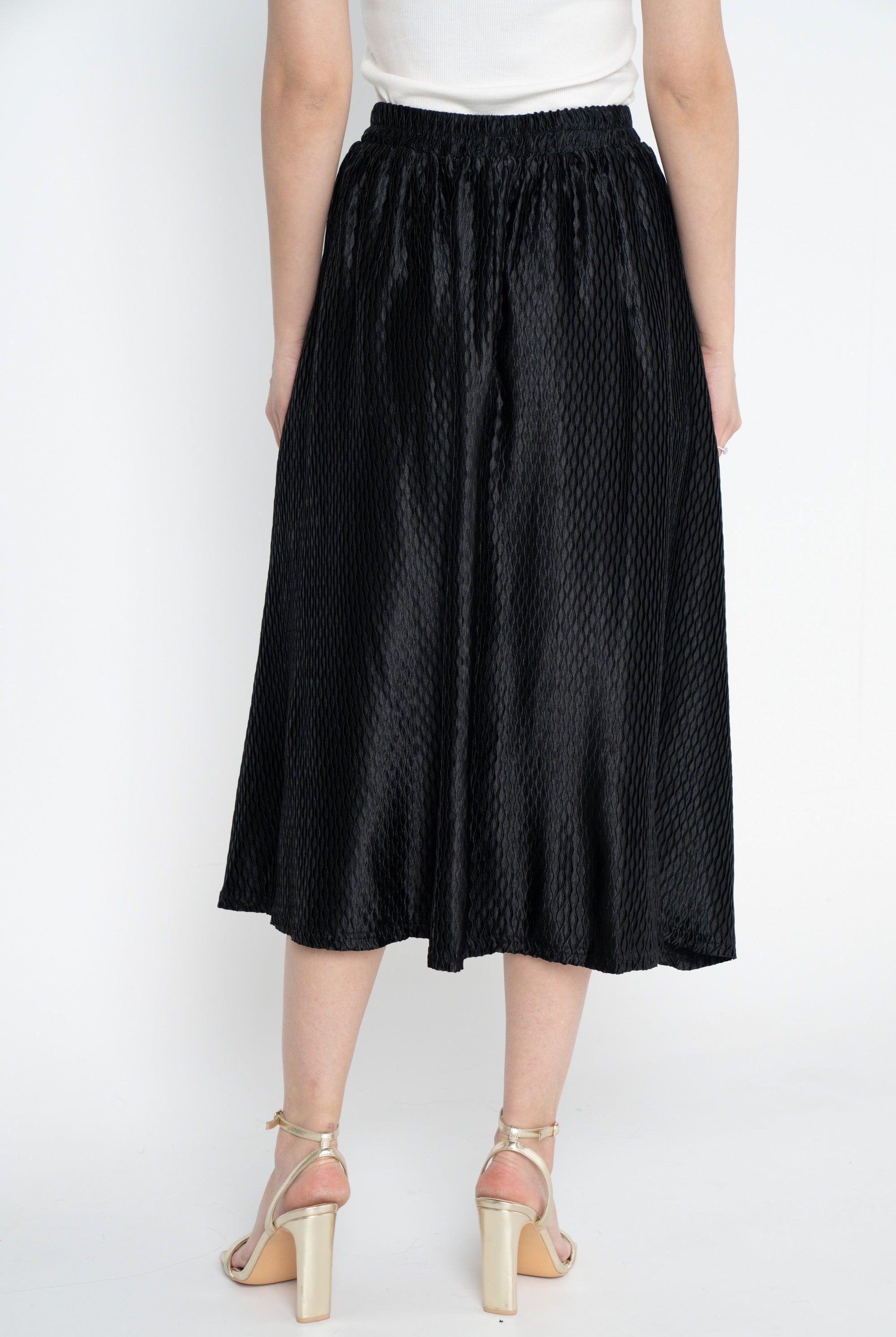 ميكا تنورة ميدي بخصر مرتفع كلوش نسائي