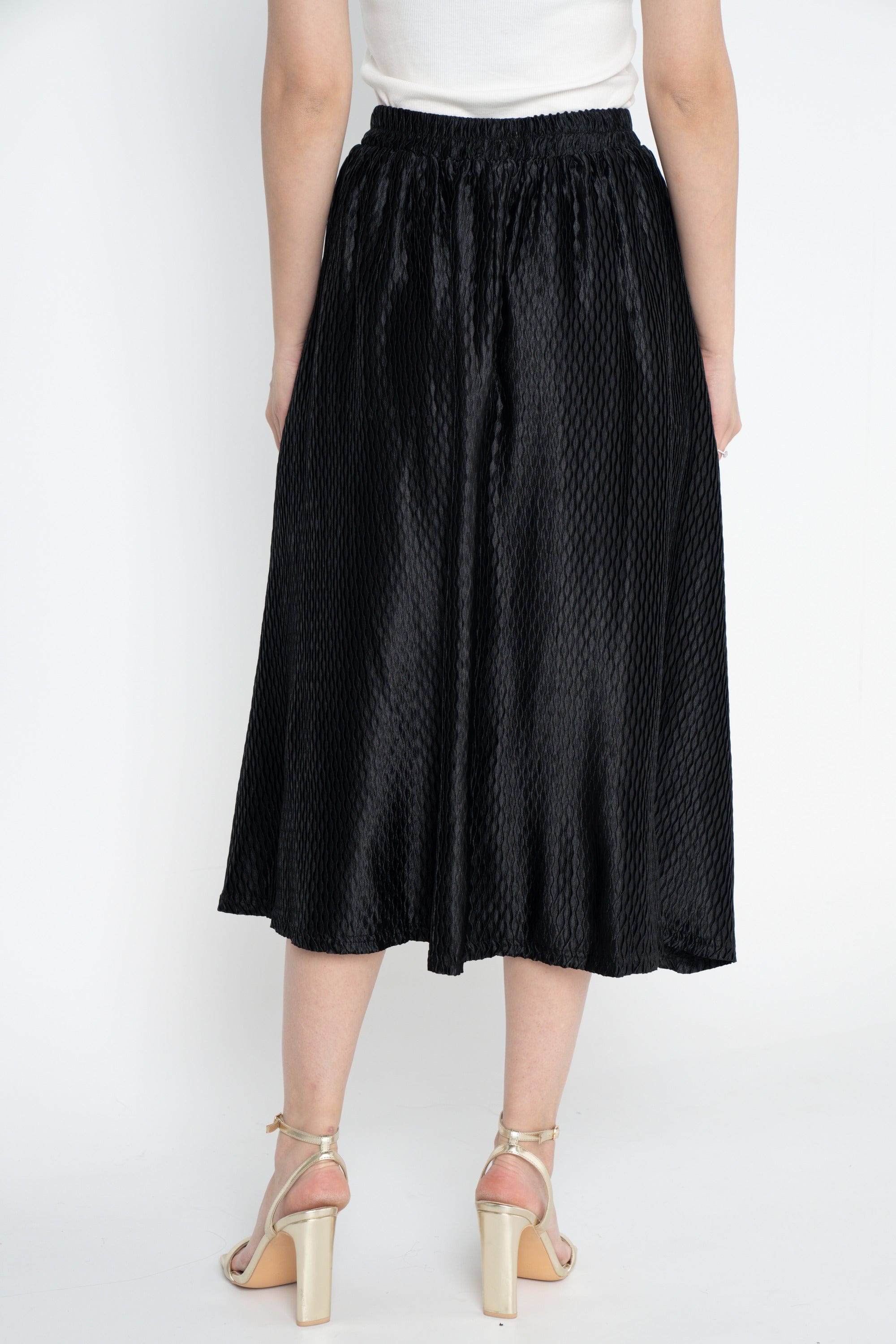 ميكا تنورة ميدي بخصر مرتفع كلوش نسائي