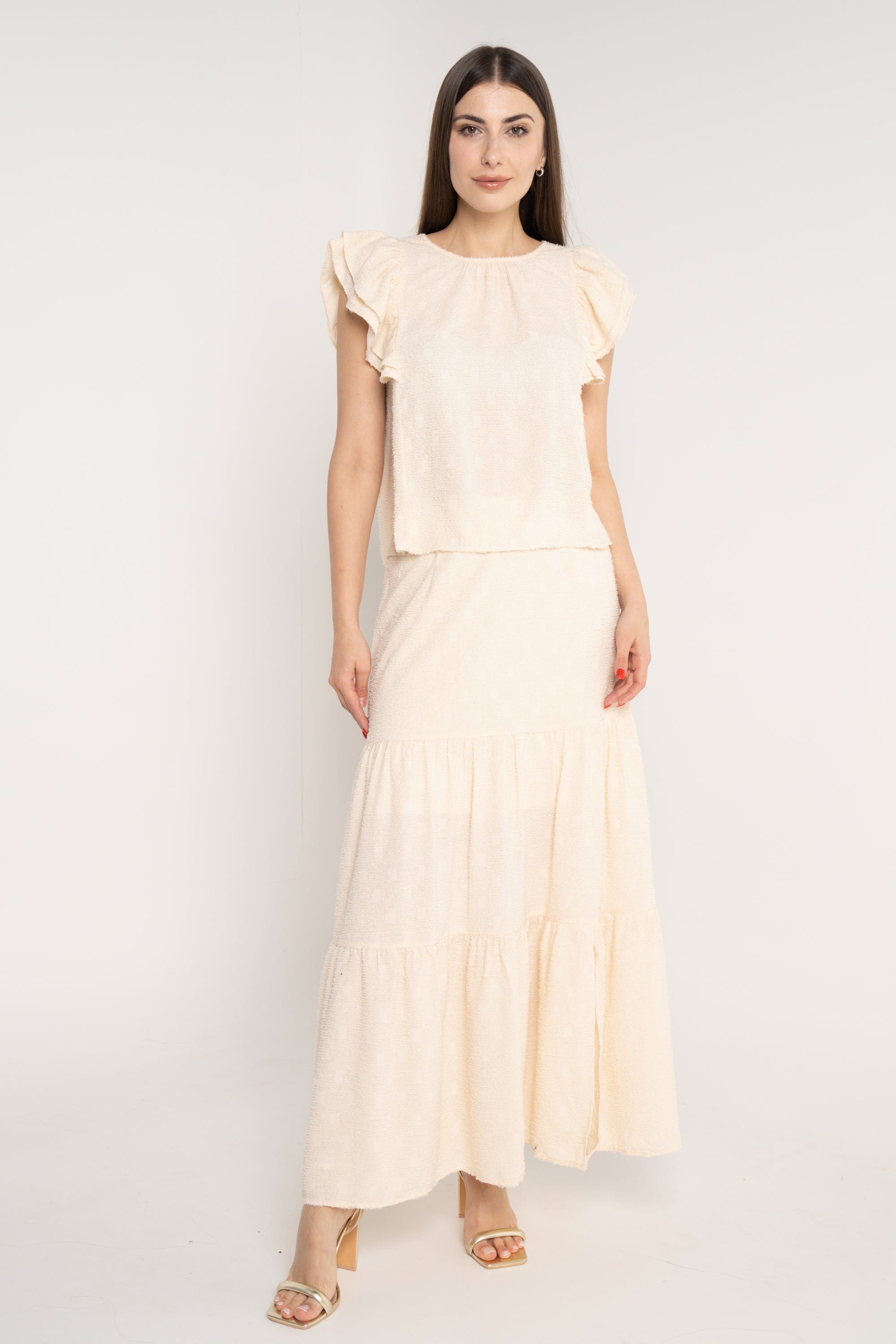 ميكا تنورة طويلة نسائية سادة بكرانيش