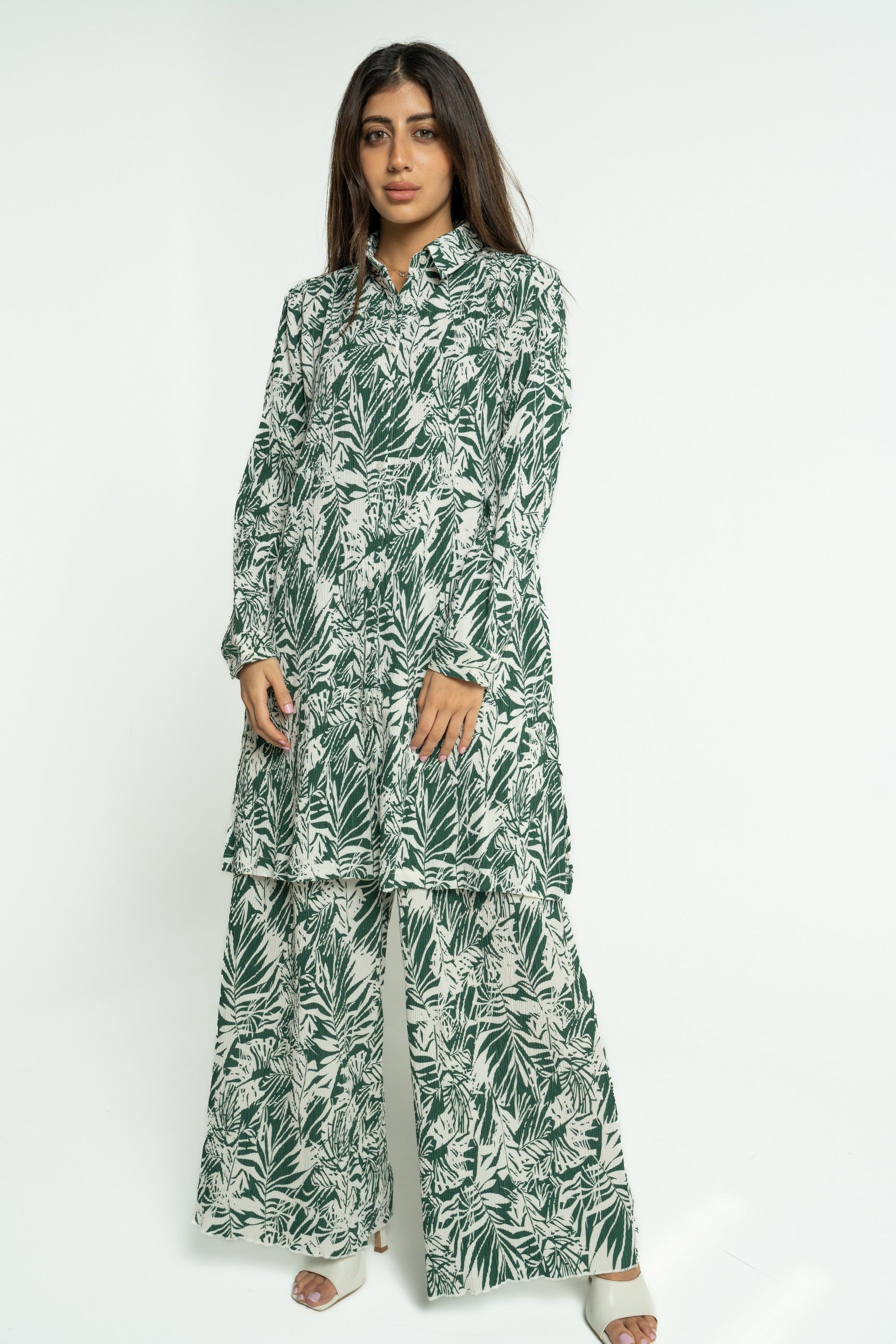 ميكا بنطلون طويل مشجر واسع