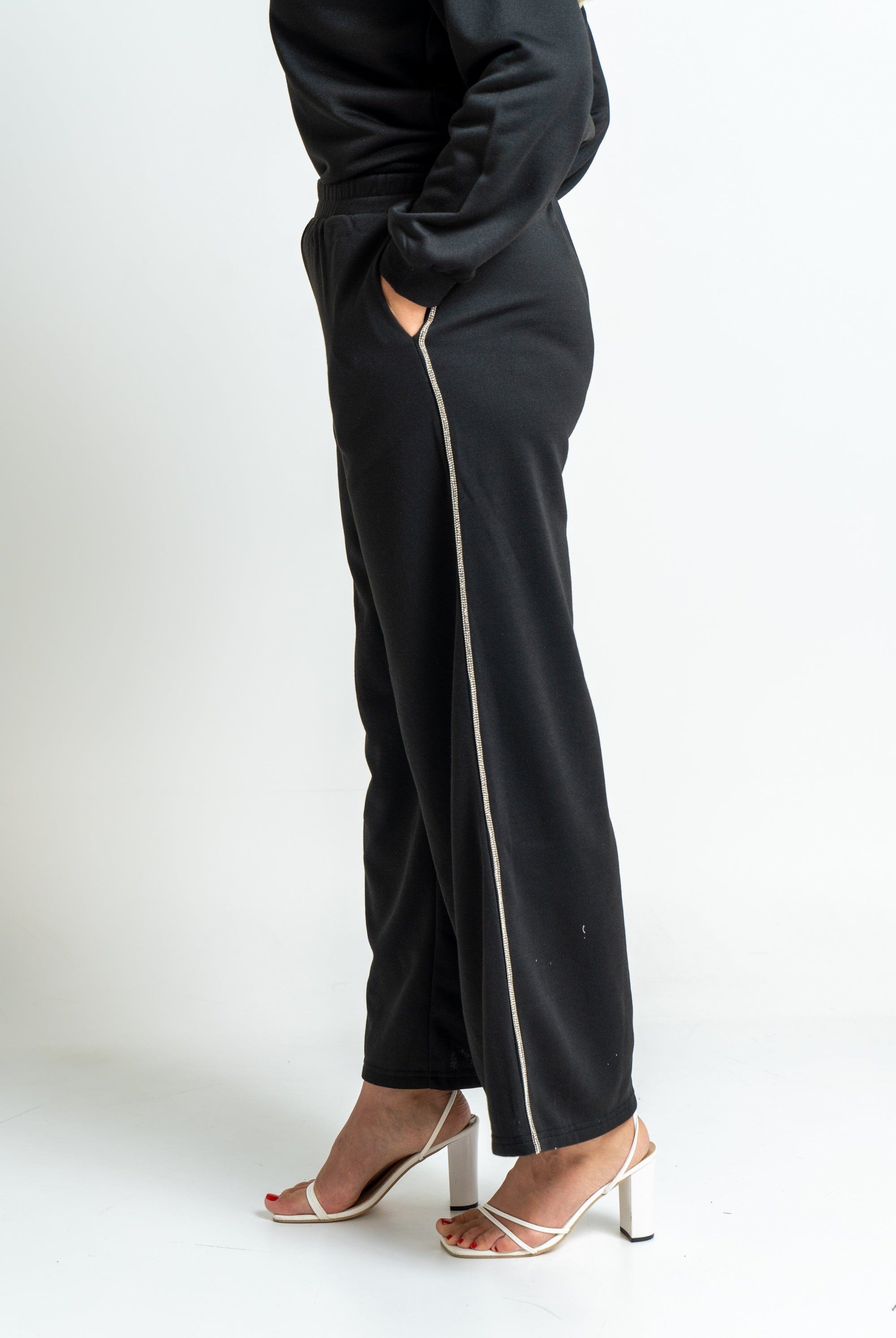 ميكا سروال طويل سادة بخط جانبي