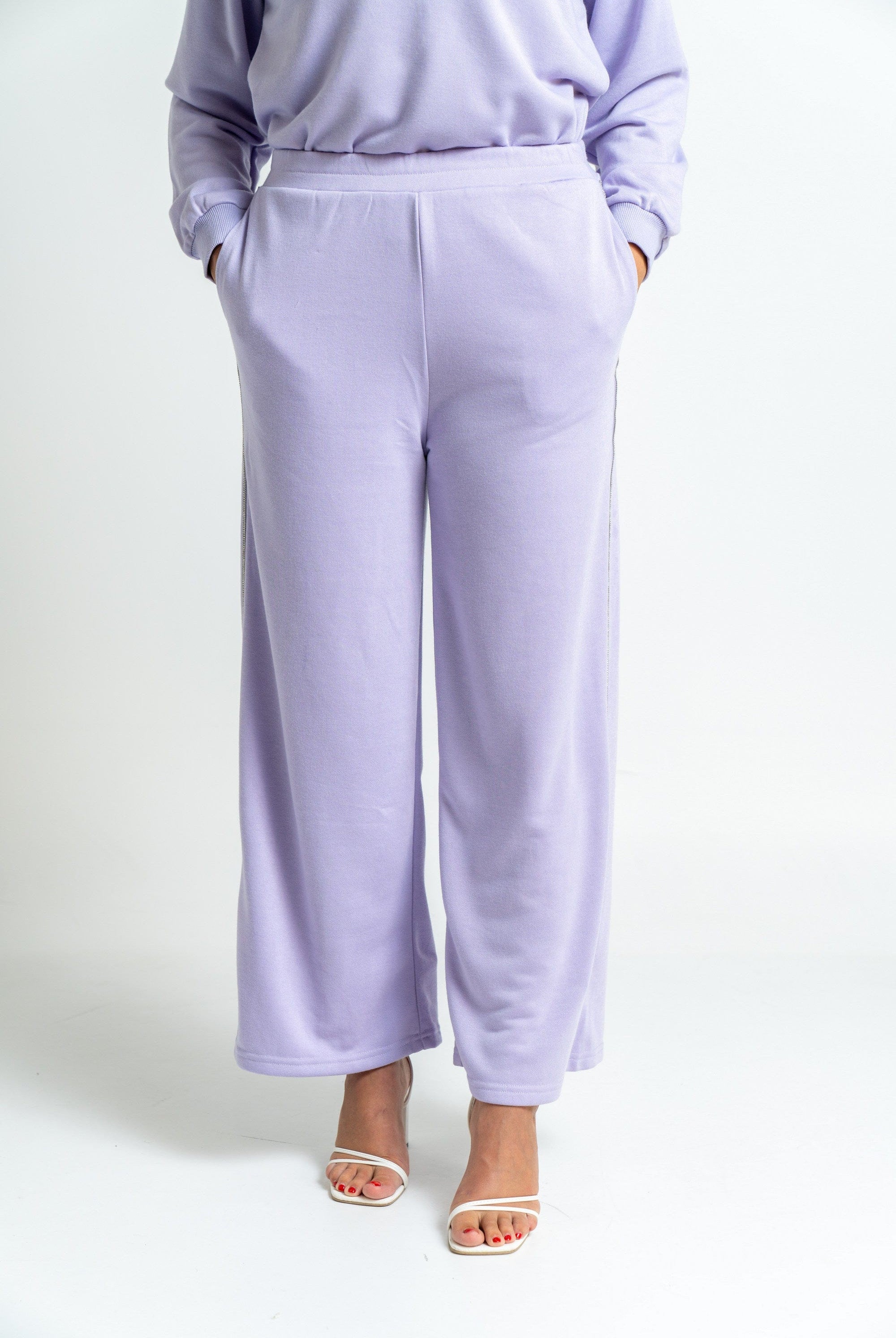 ميكا سروال طويل سادة بخط جانبي