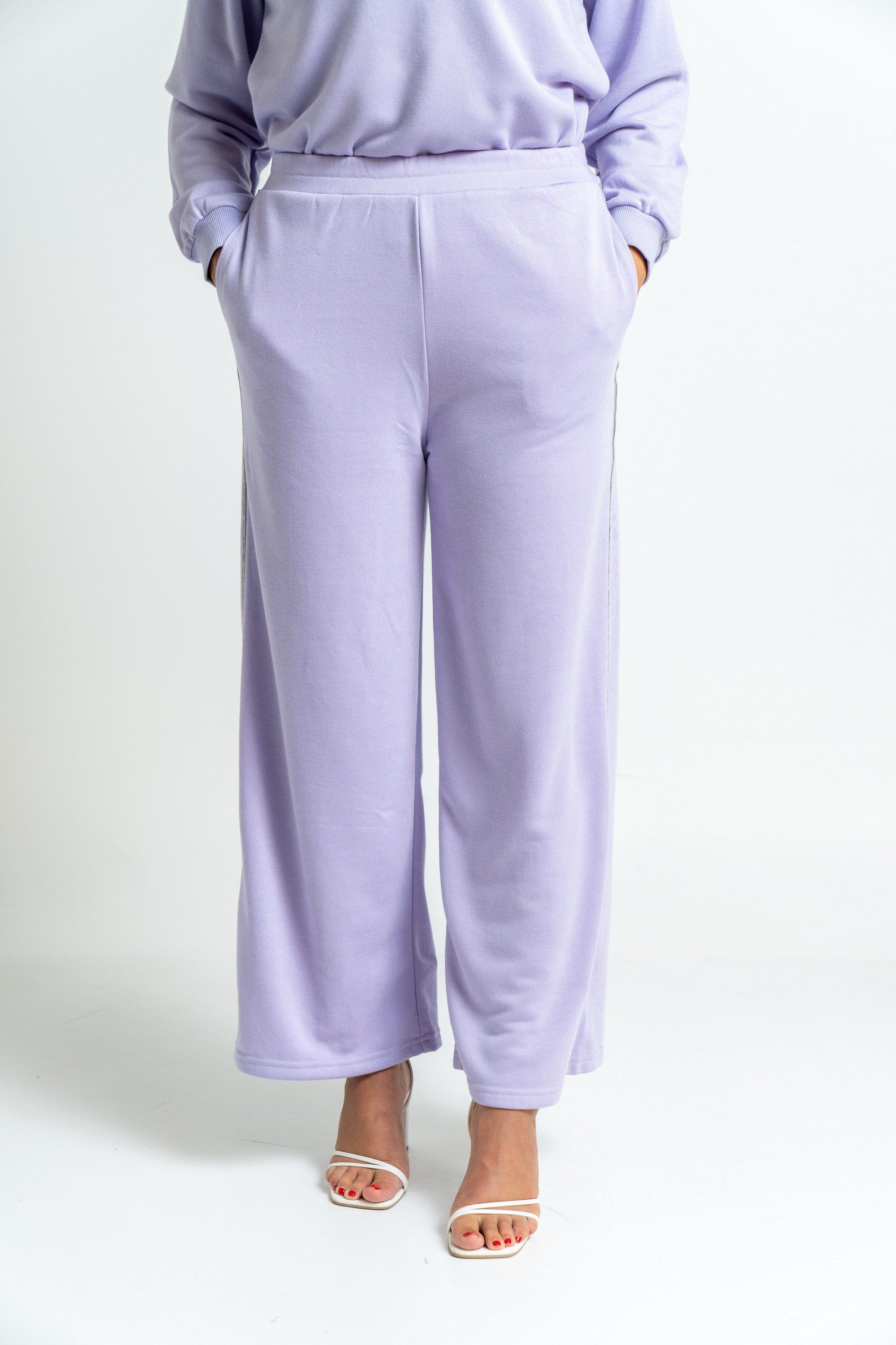 ميكا سروال طويل سادة بخط جانبي