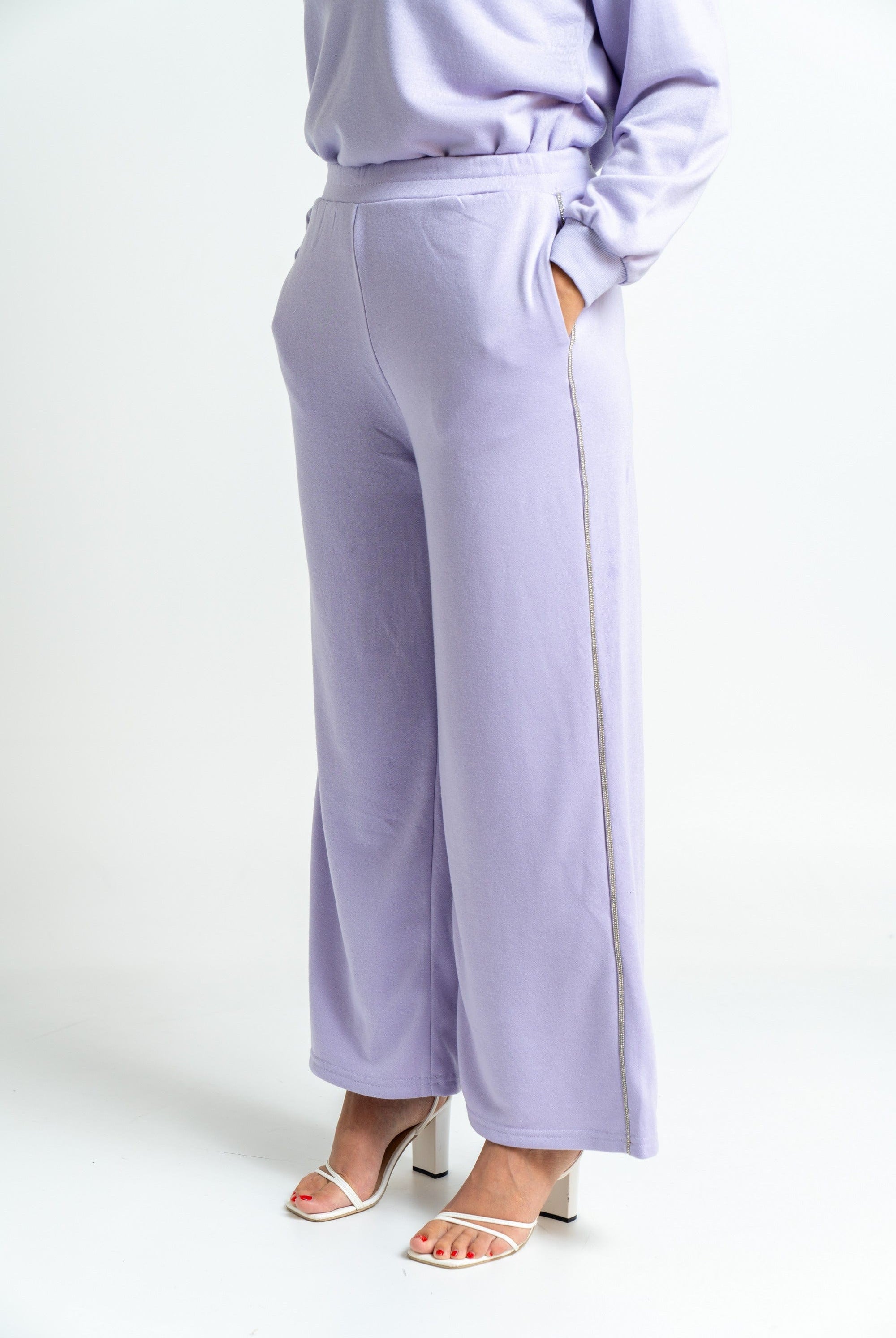 ميكا سروال طويل سادة بخط جانبي