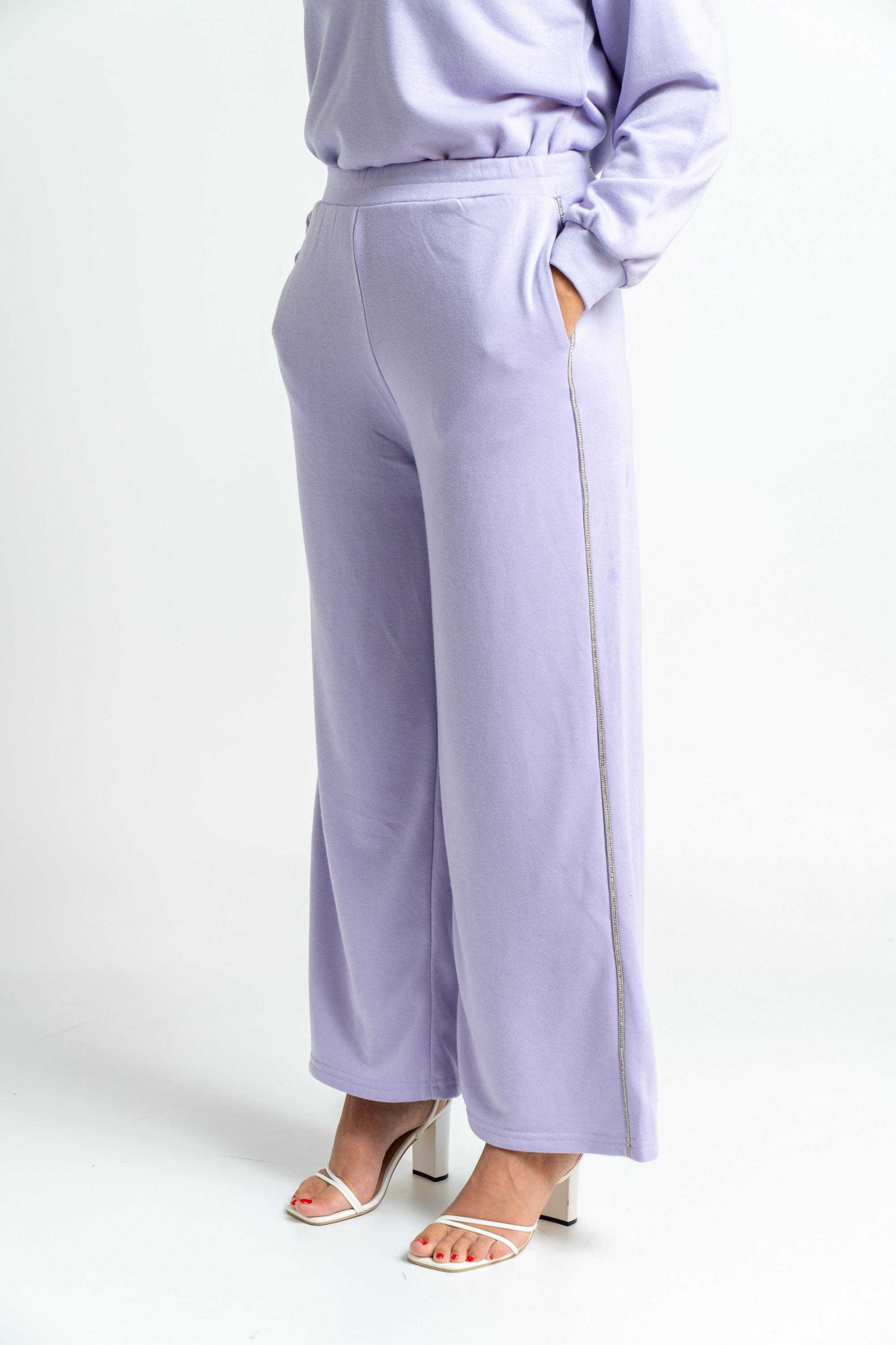 ميكا سروال طويل سادة بخط جانبي