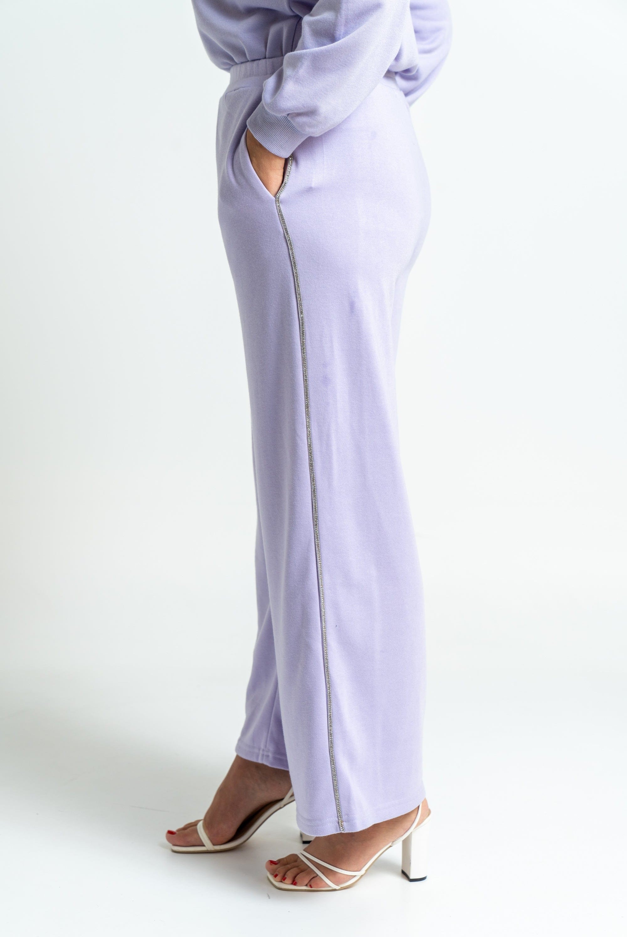 ميكا سروال طويل سادة بخط جانبي