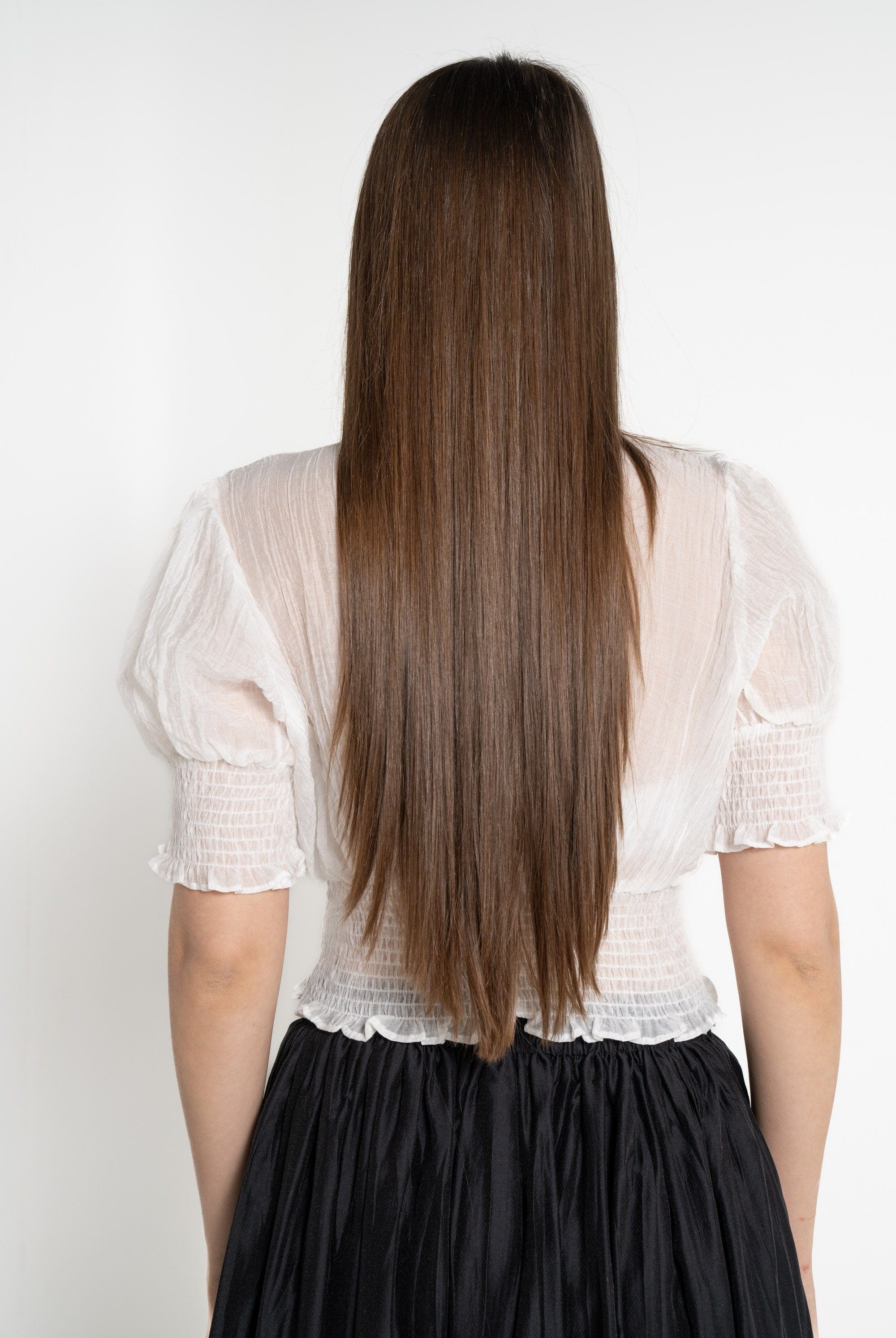 ميكا بلوزة بأكمام قصيرة بخصر مطاطي قصيرة