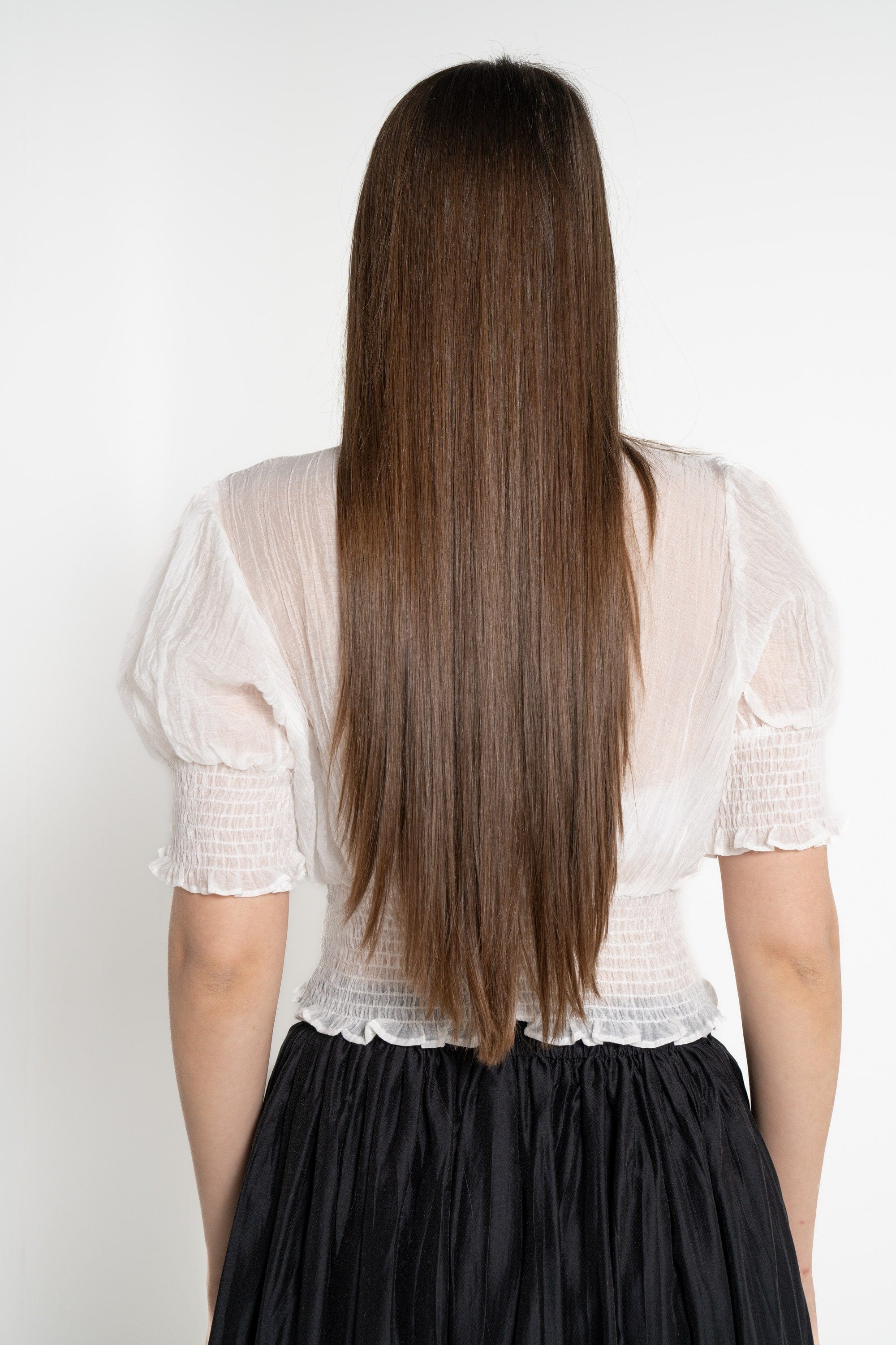 ميكا بلوزة بأكمام قصيرة بخصر مطاطي قصيرة