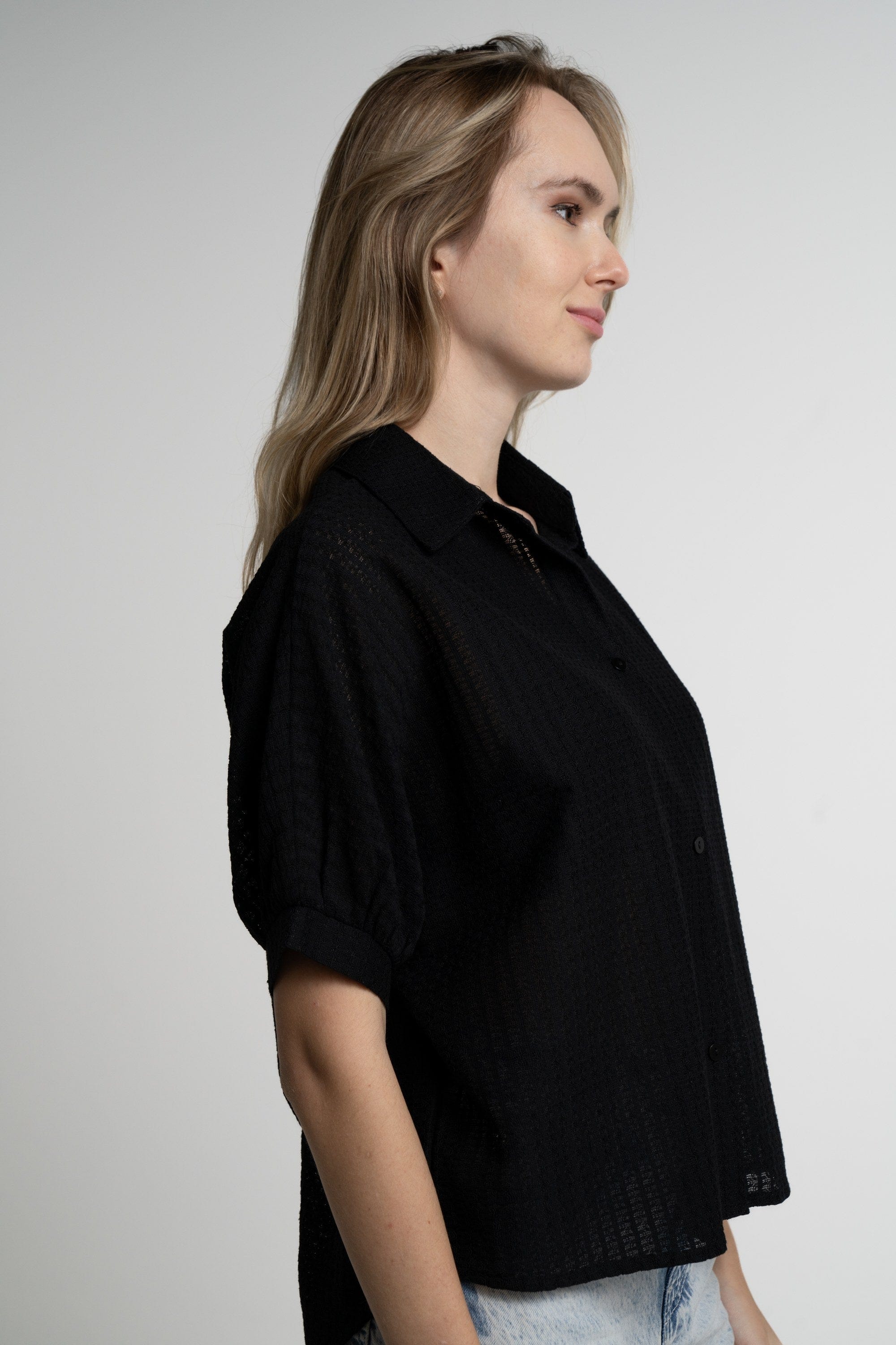 ميكا قميص بأكمام 3/4 واسع نسائي