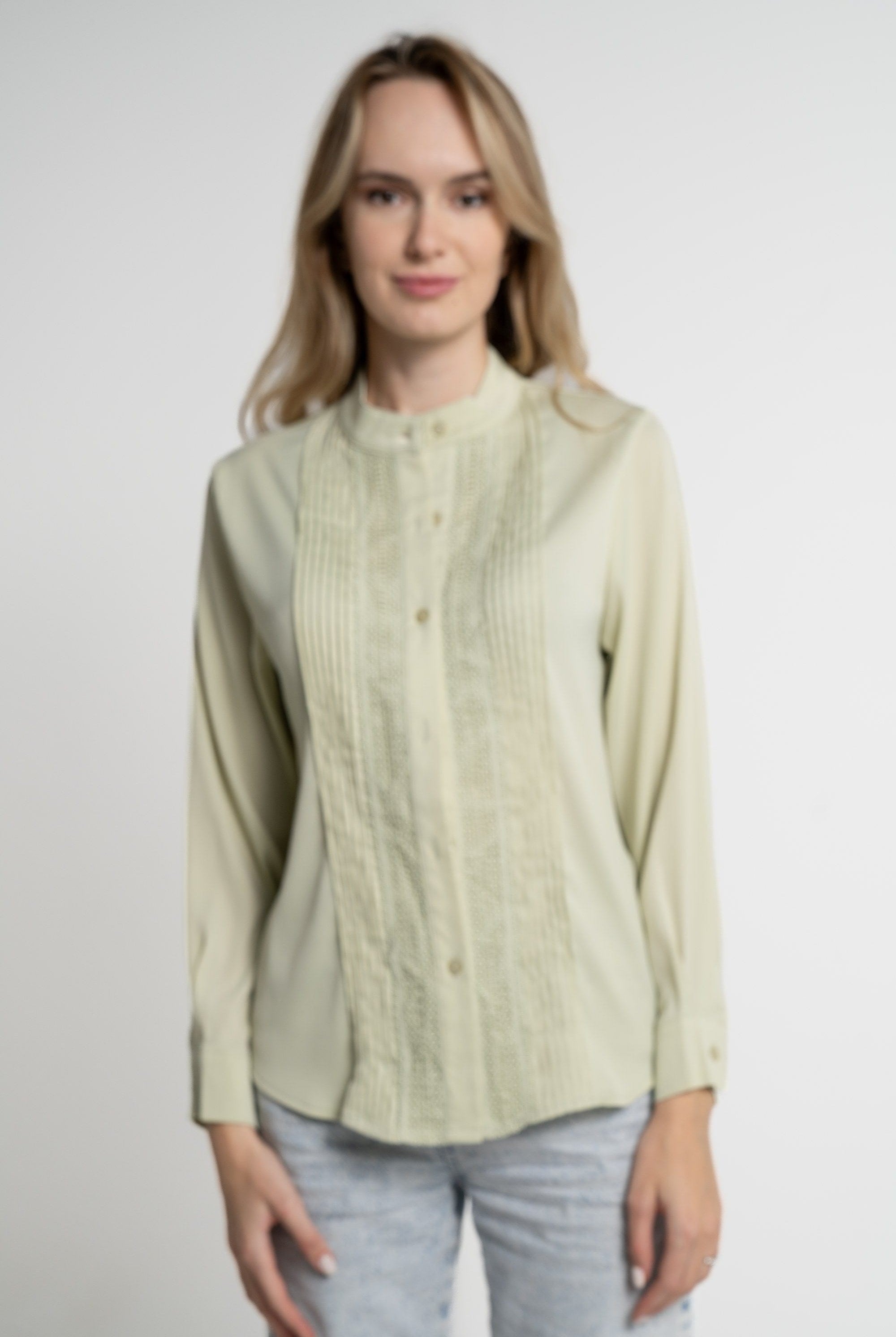 ميكا بلوزة بأكمام طويلة نسائية رسمية