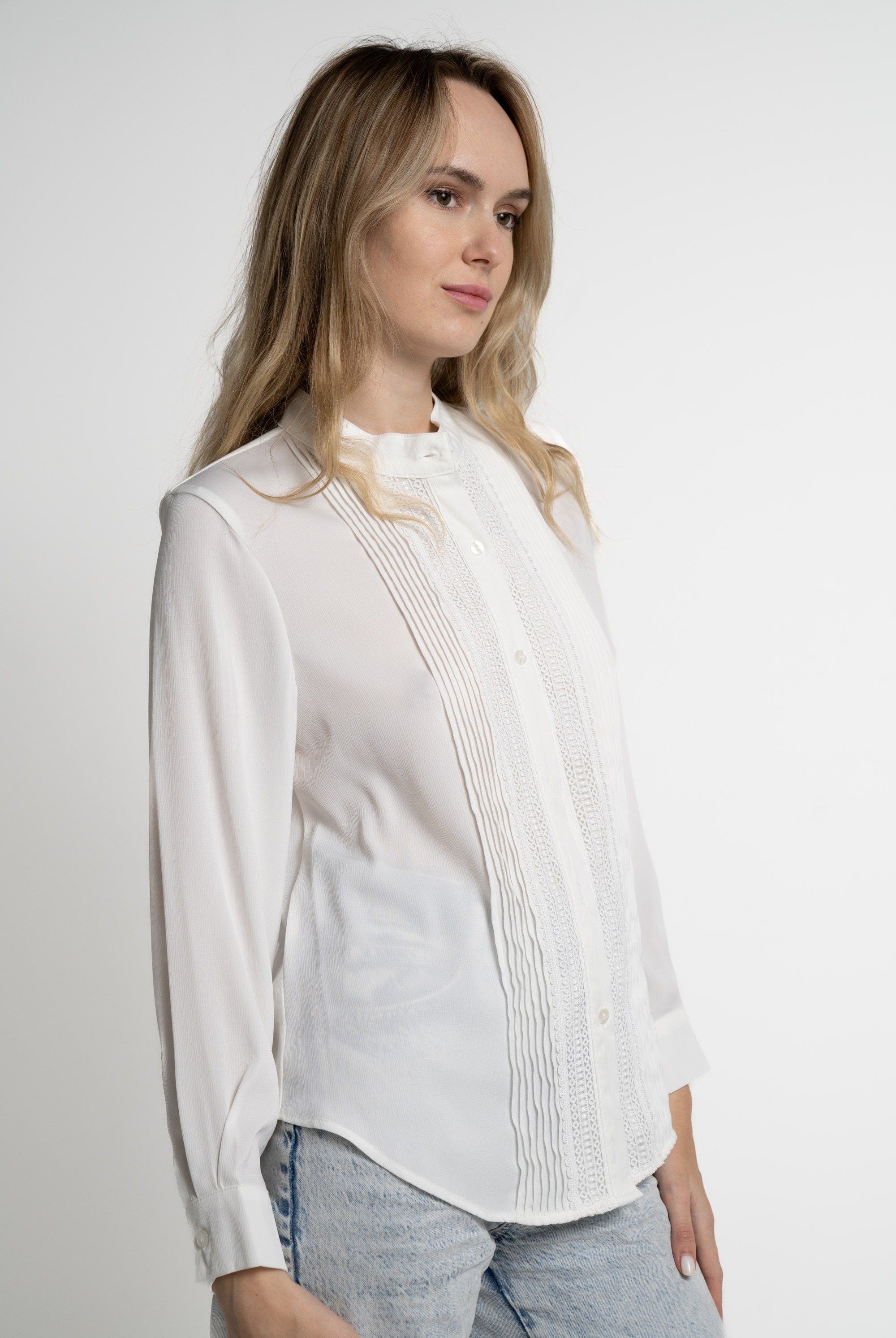 ميكا بلوزة بأكمام طويلة نسائية رسمية