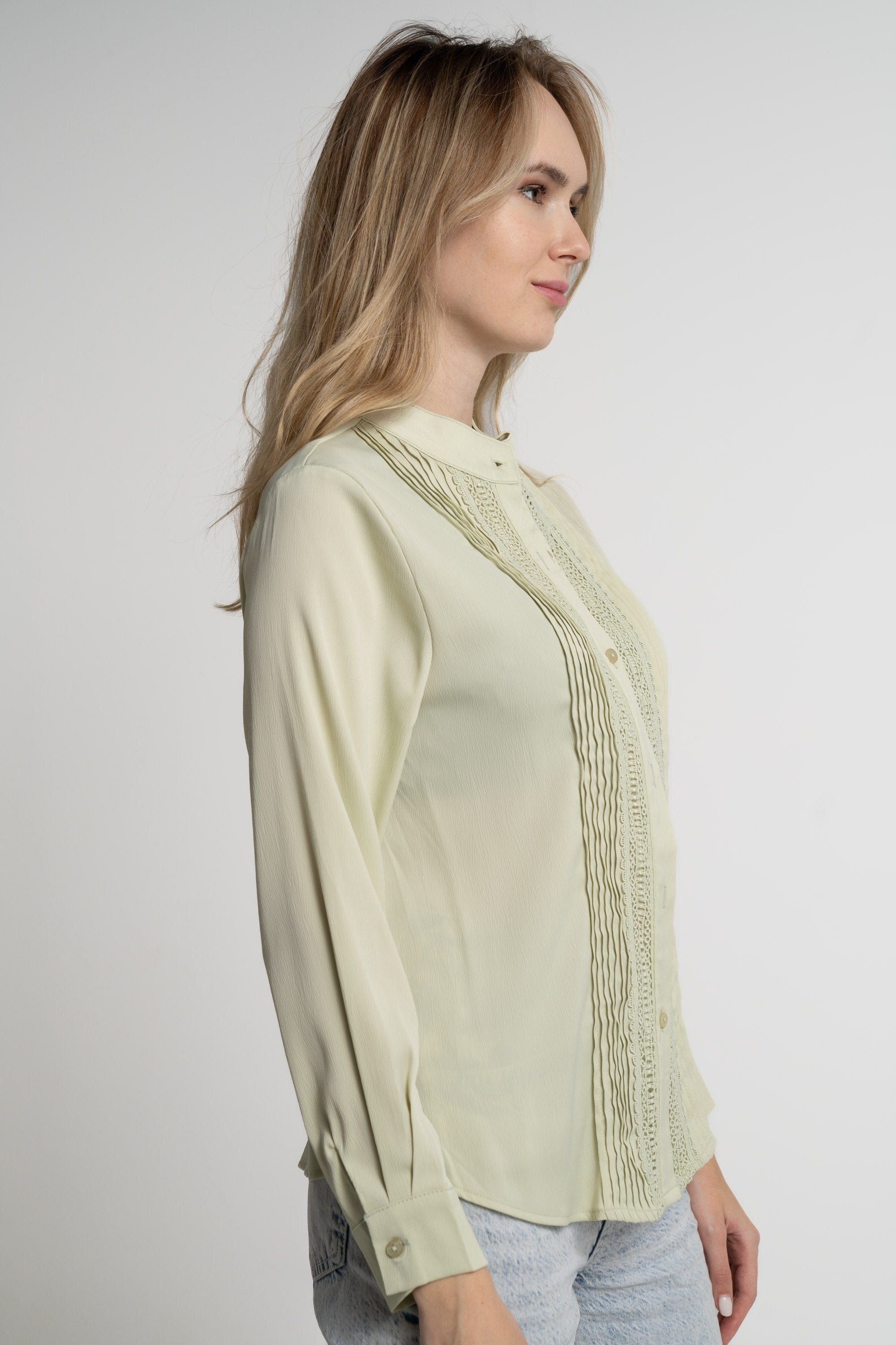 ميكا بلوزة بأكمام طويلة نسائية رسمية