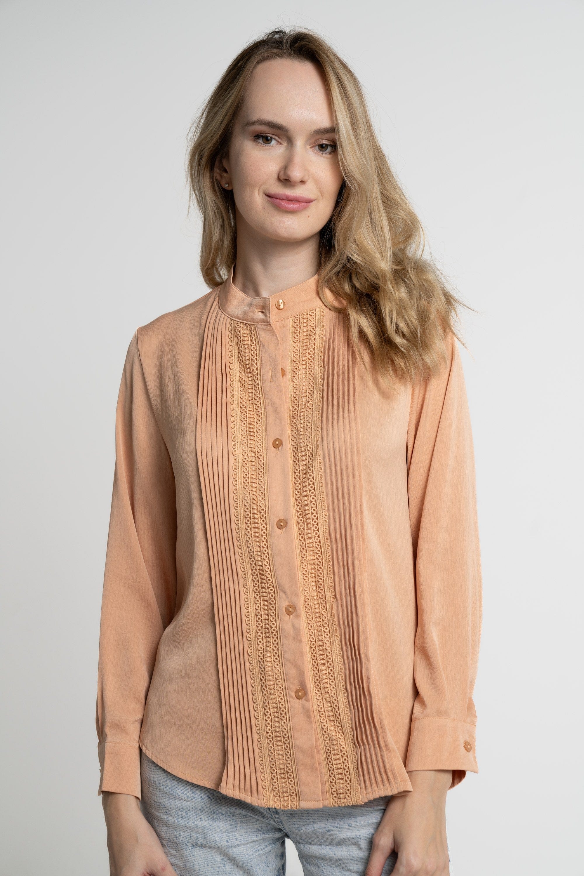 ميكا بلوزة بأكمام طويلة نسائية رسمية