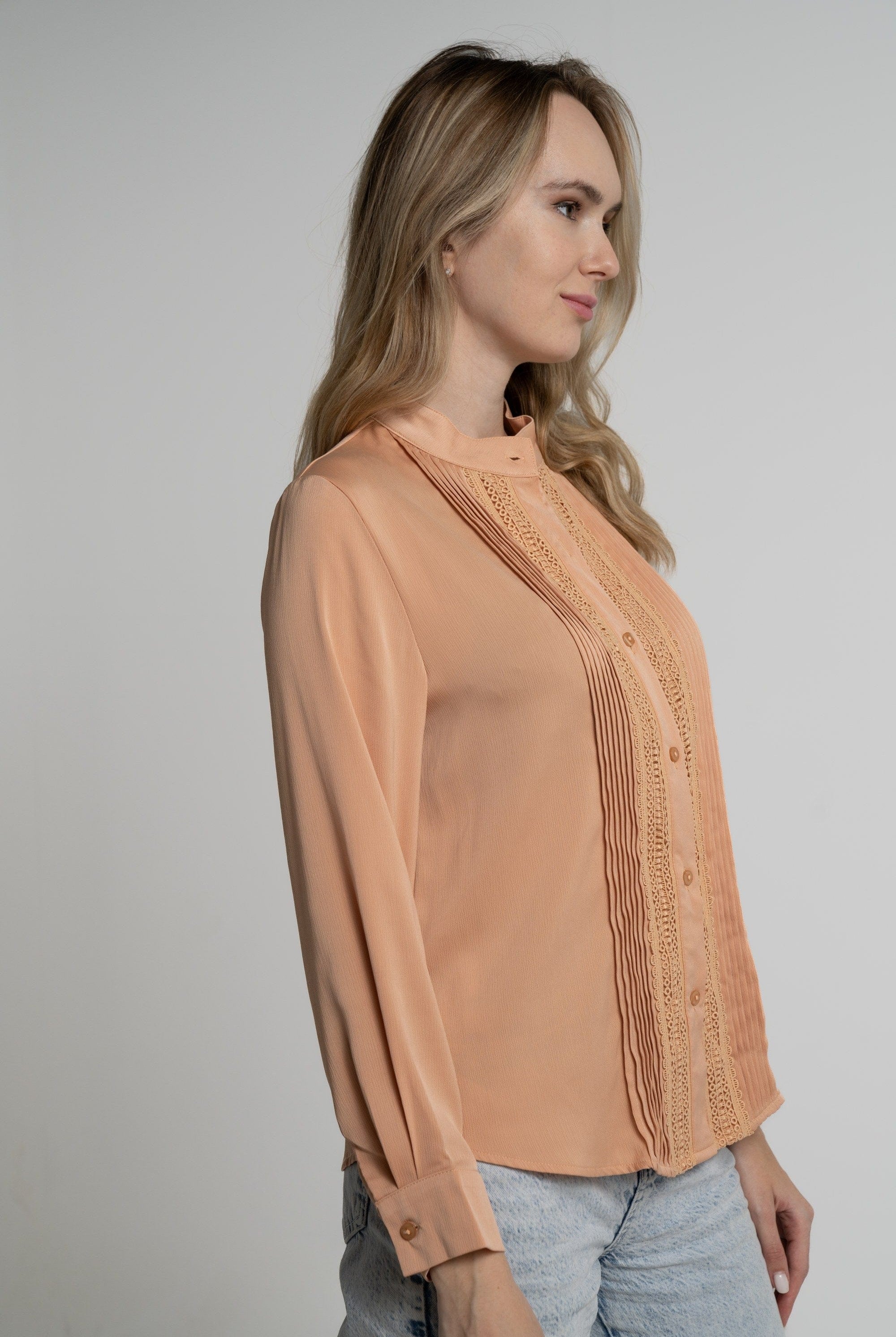 ميكا بلوزة بأكمام طويلة نسائية رسمية