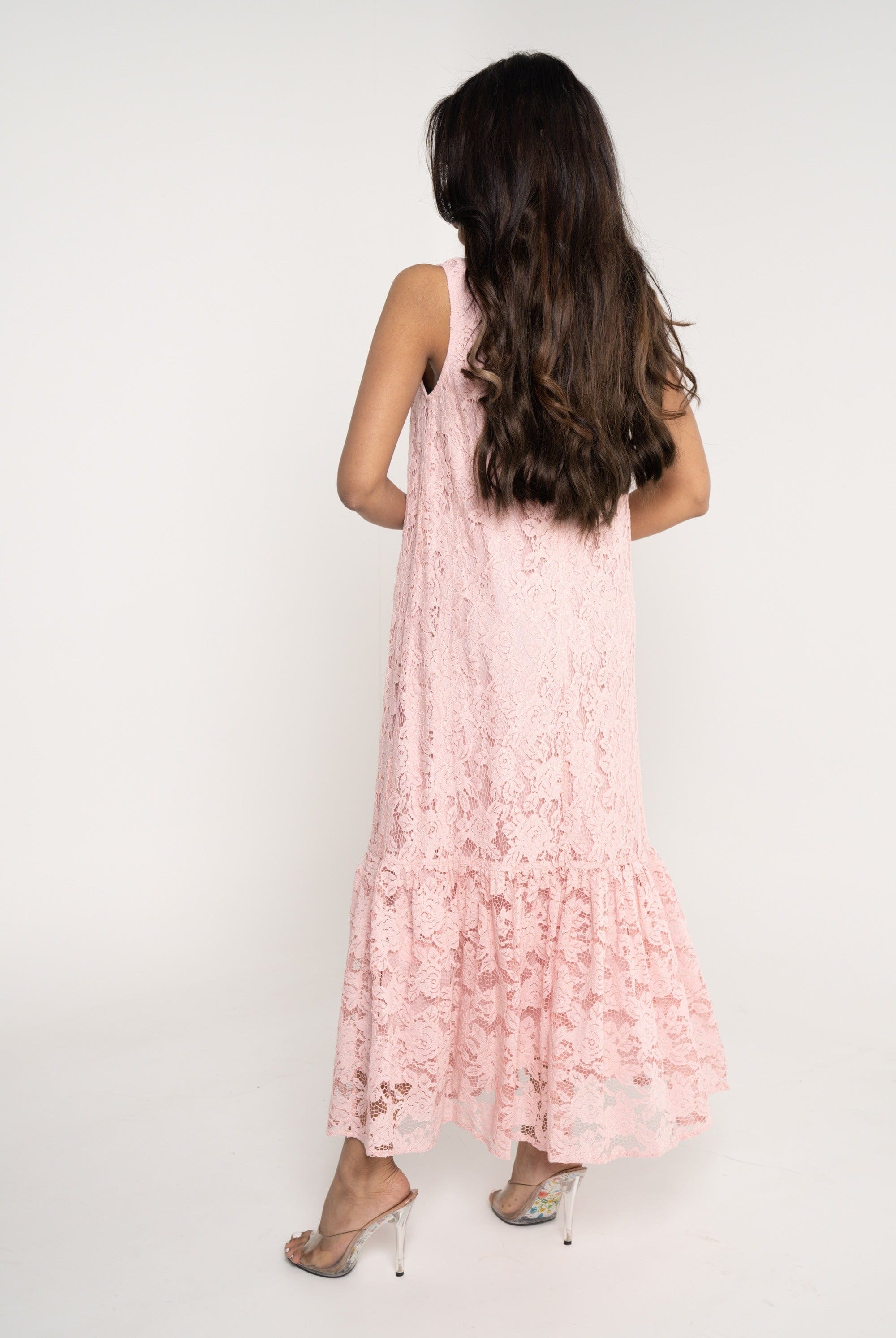 ميكا فستان ميدي مشجر كت كلوش من أسفل نسائي