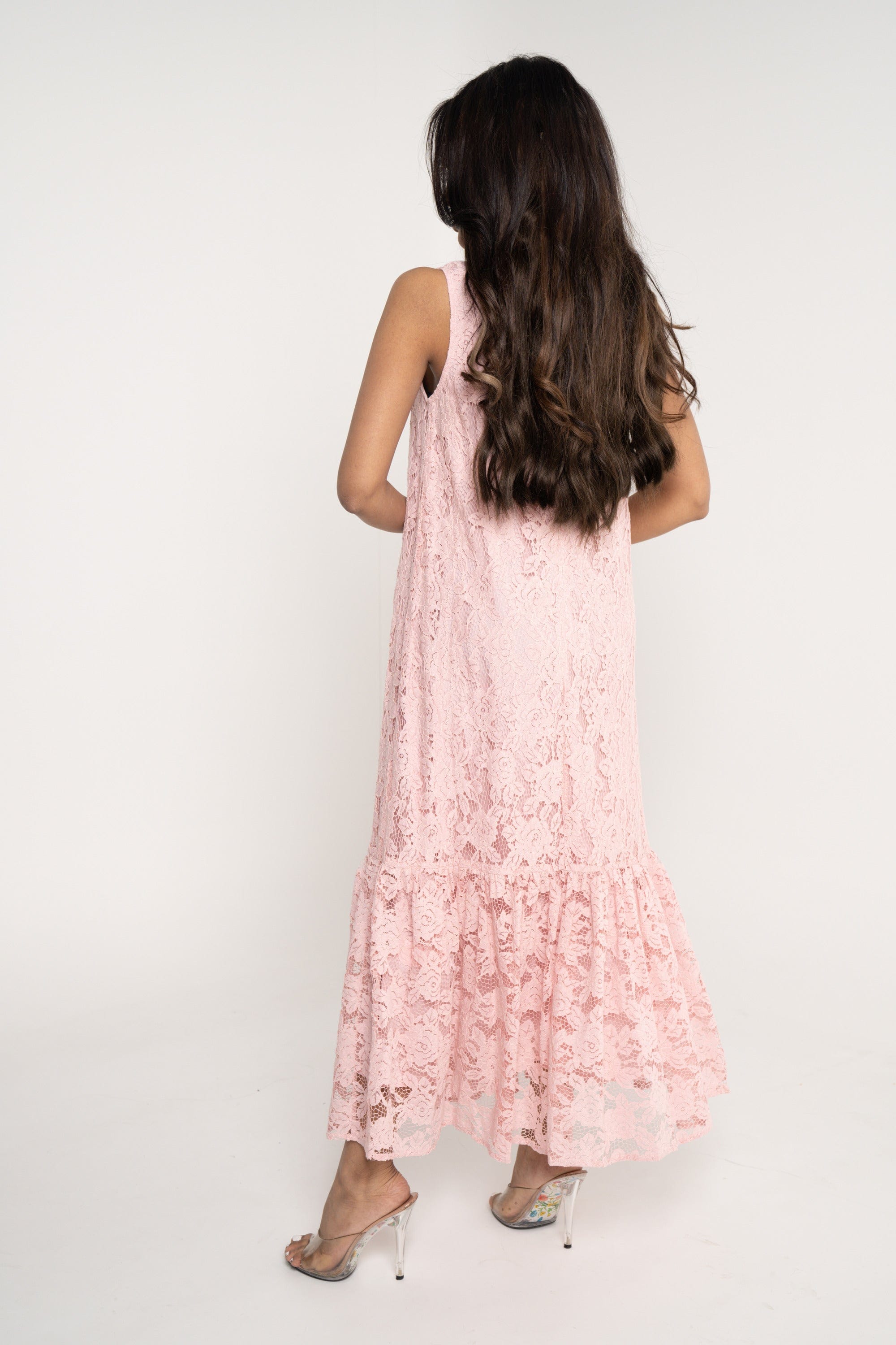 ميكا فستان ميدي مشجر كت كلوش من أسفل نسائي