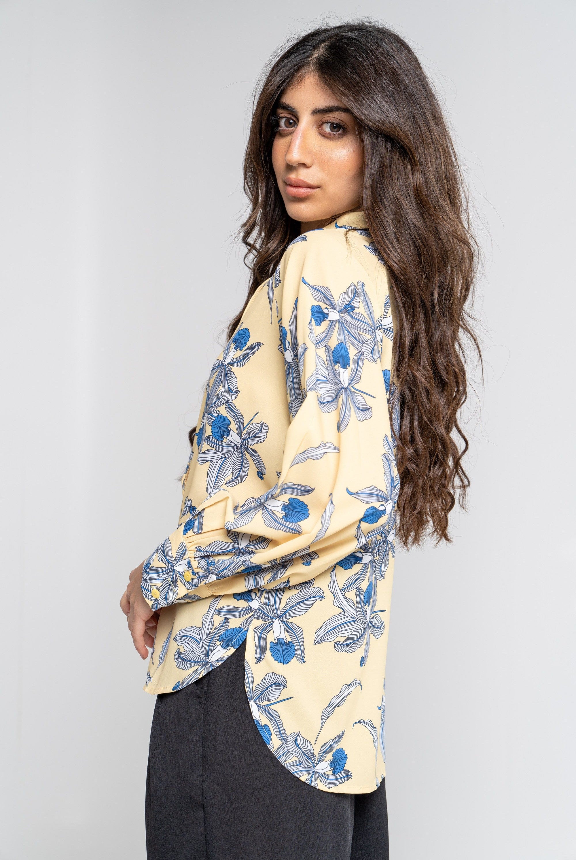 ميكا بلوزة مشجرة كم طويل