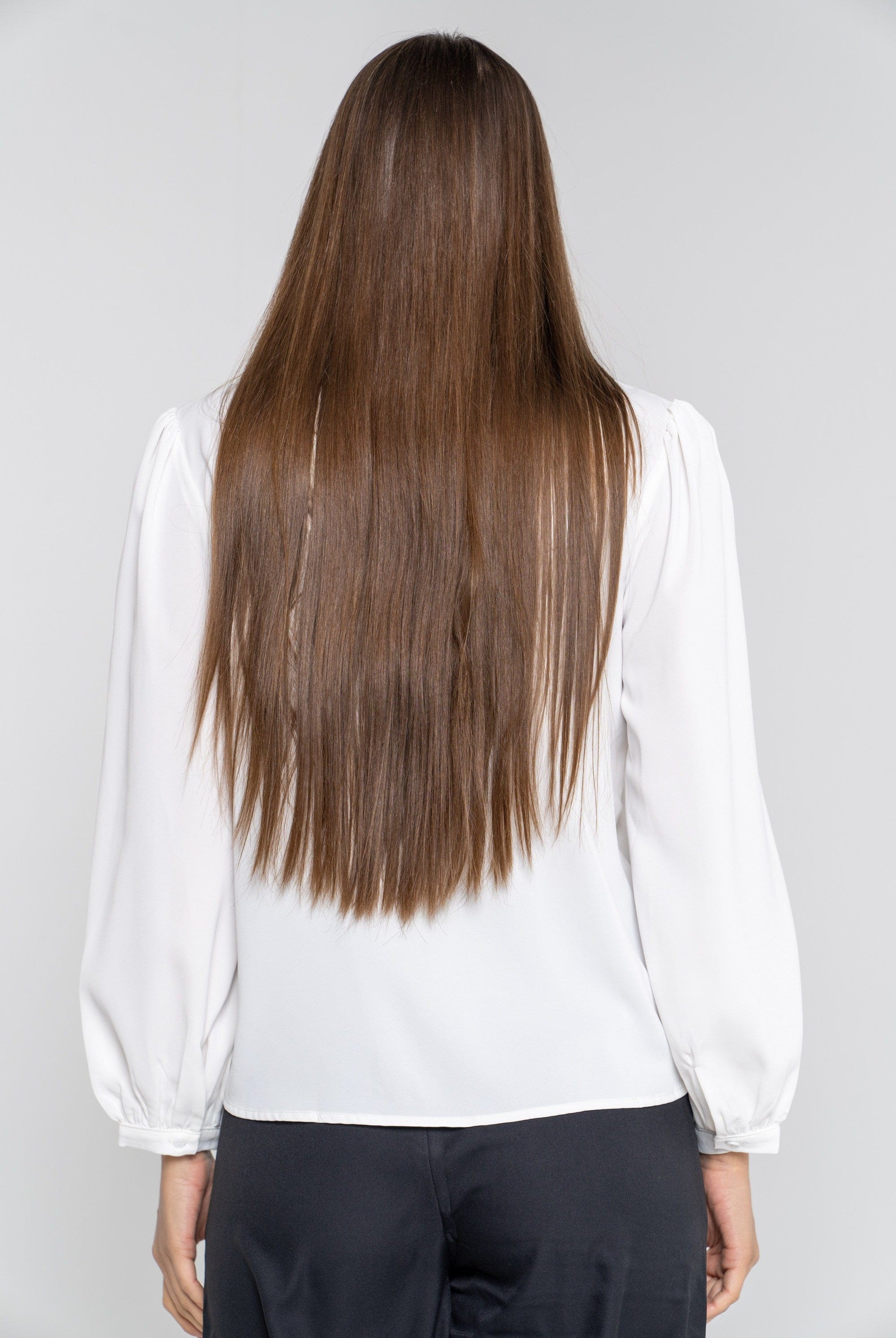 ميكا بلوزة سادة كم طويل مزينة باللؤلؤ