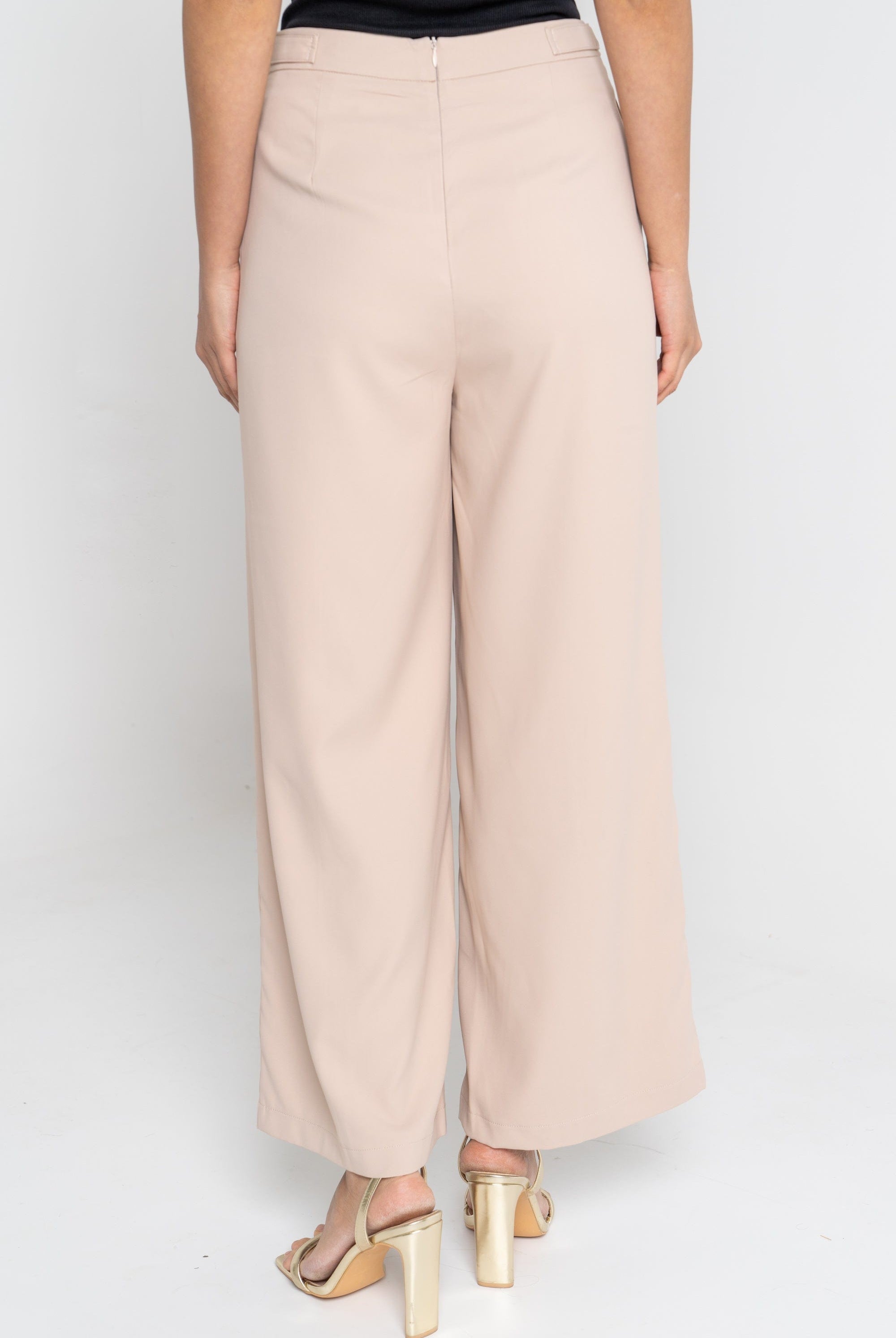 ميكا بنطلون طويل سادة بفتحة أمامية