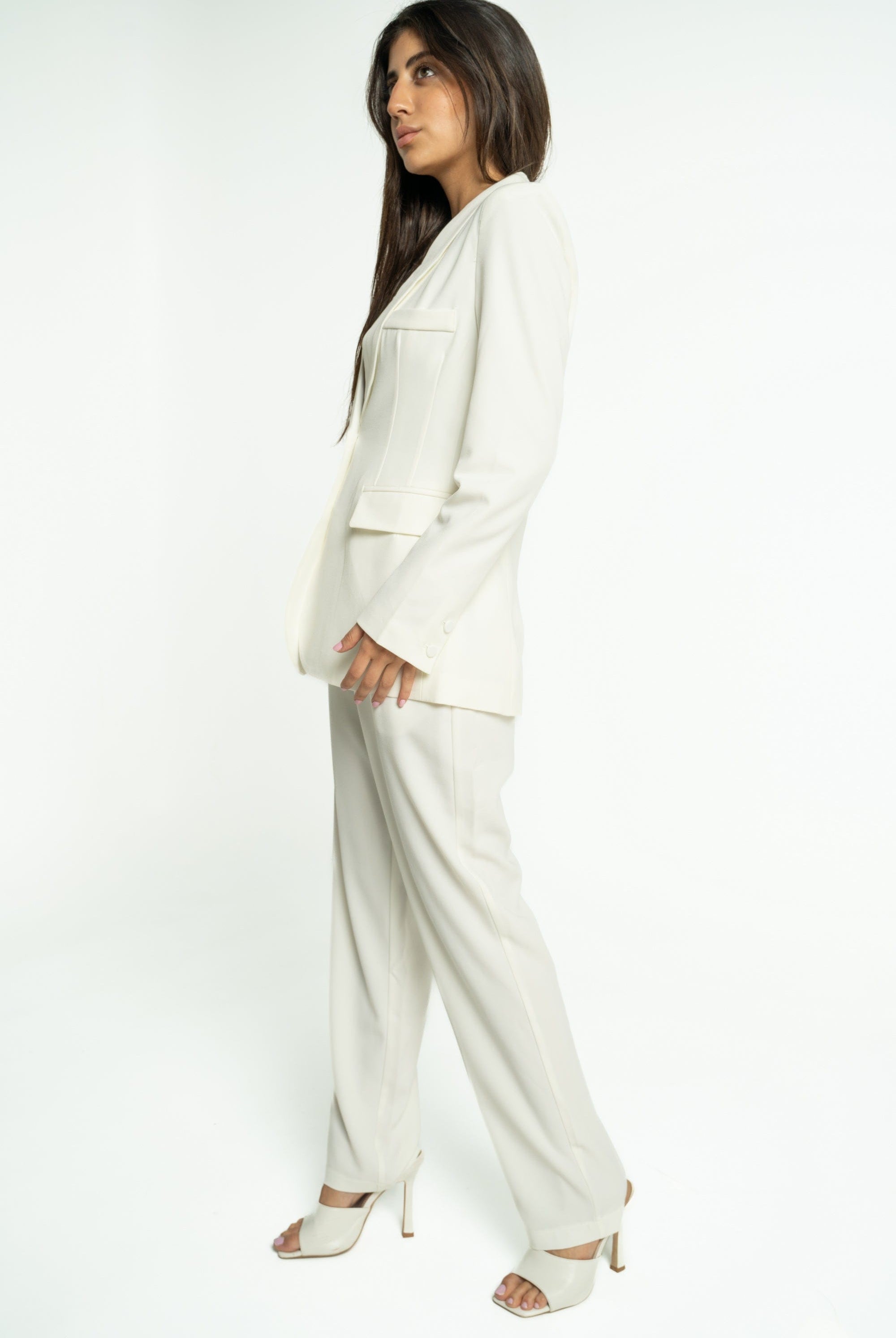 ميكا جاكيت رسمي سادة بأكمام طويلة