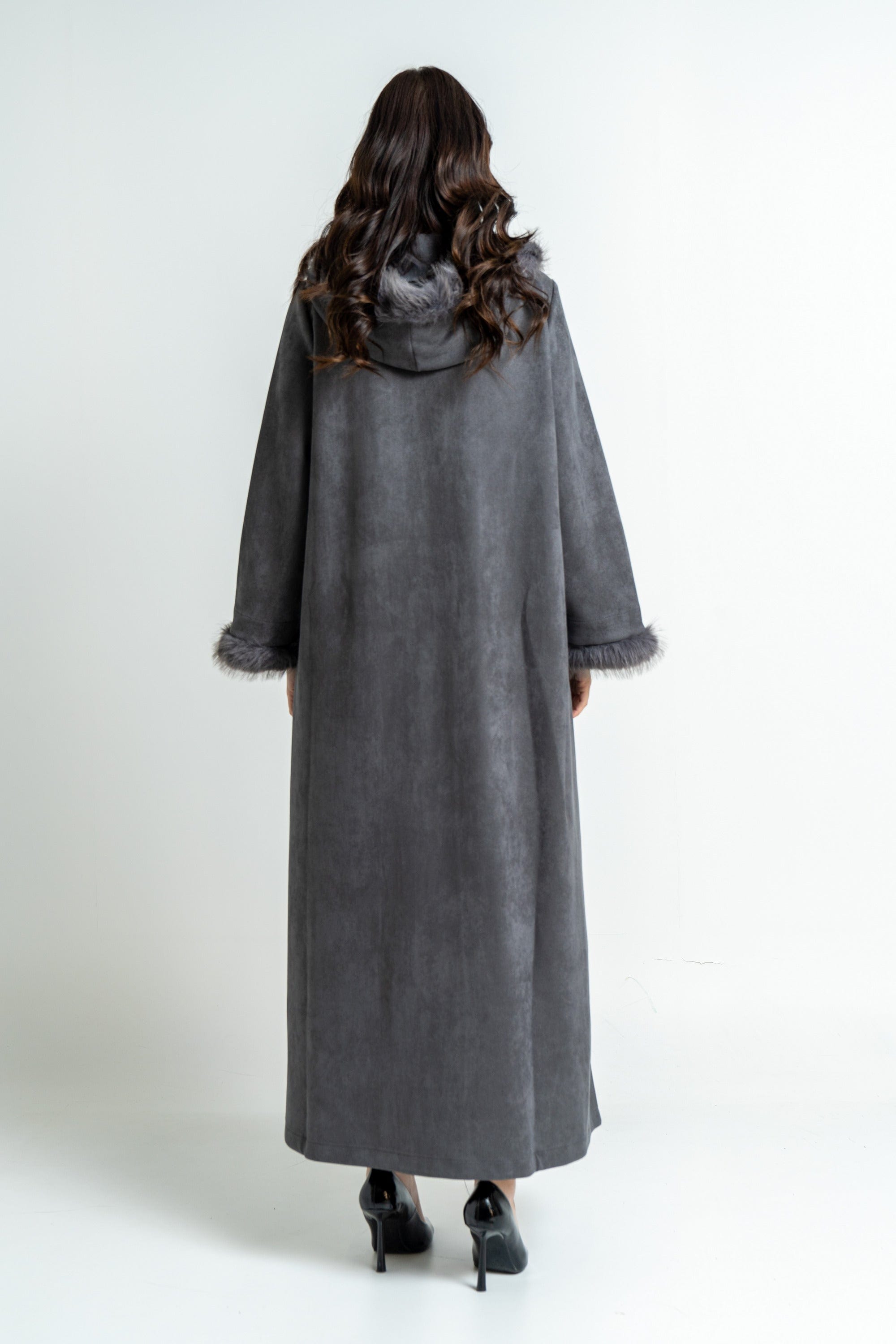 ميكا بالطو نسائى بأزرار امامية طويل