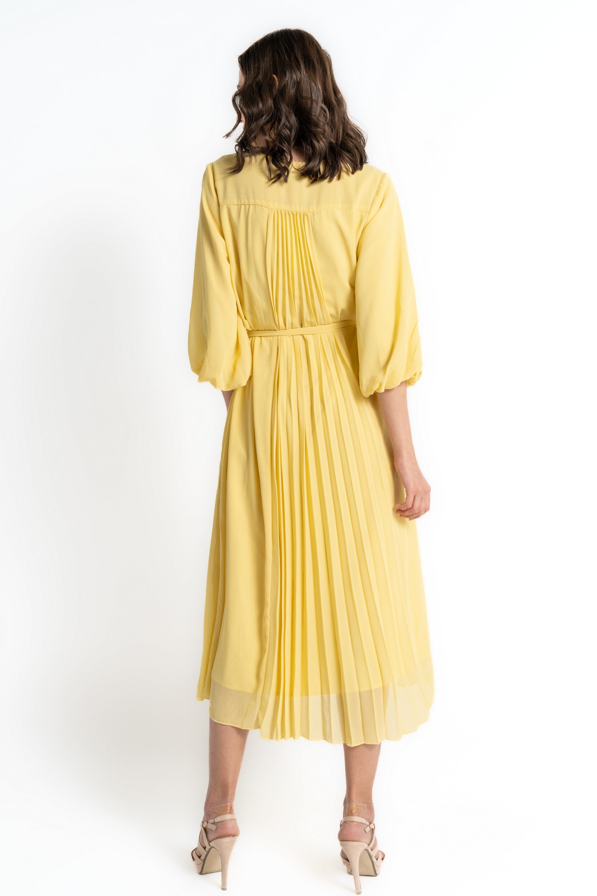 ميكا فستان ميدي بأكمام 3/4 كم بليسيه نسائي