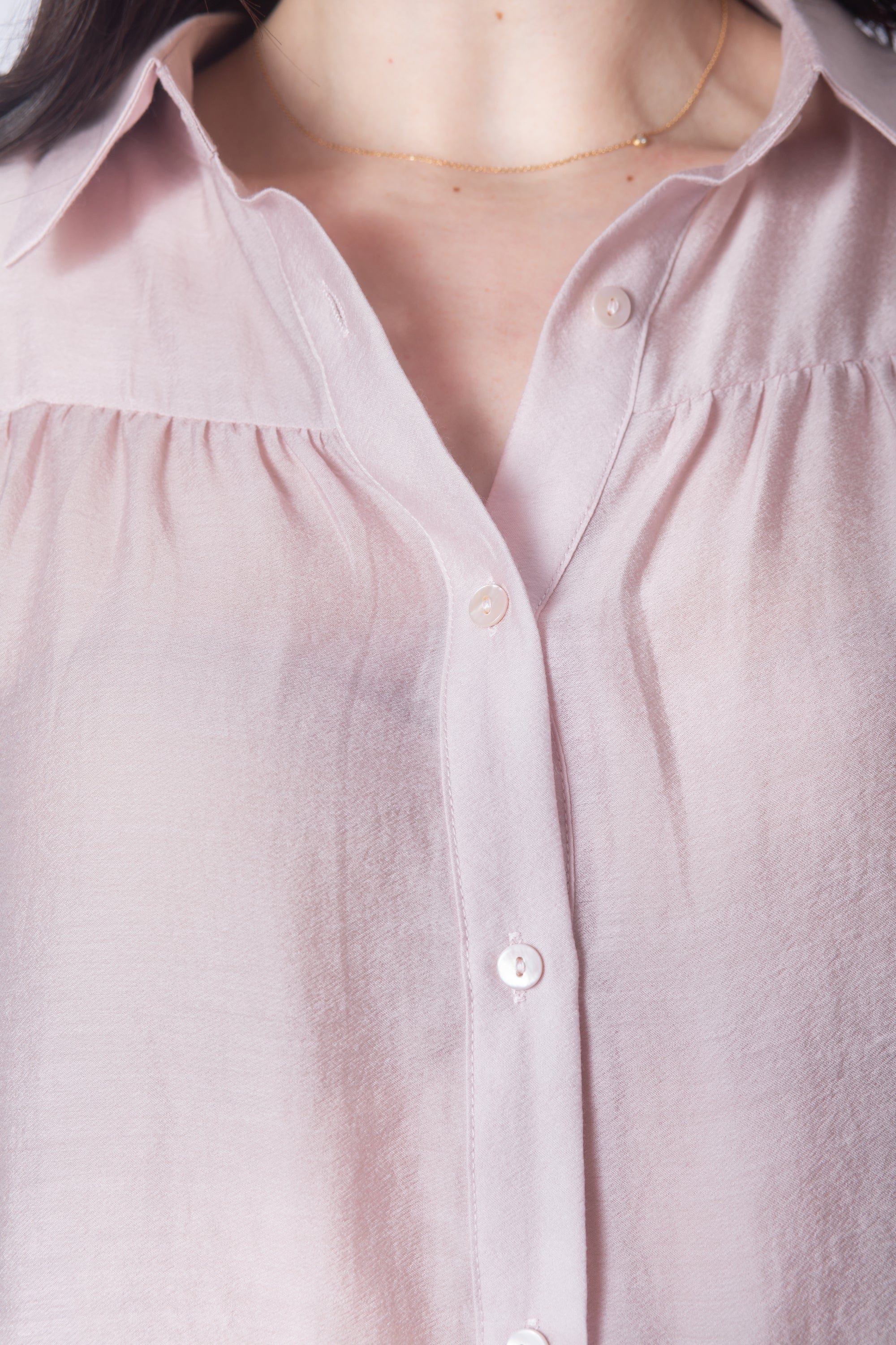 ميكا قميص بأكمام طويلة سادة قصير نسائي