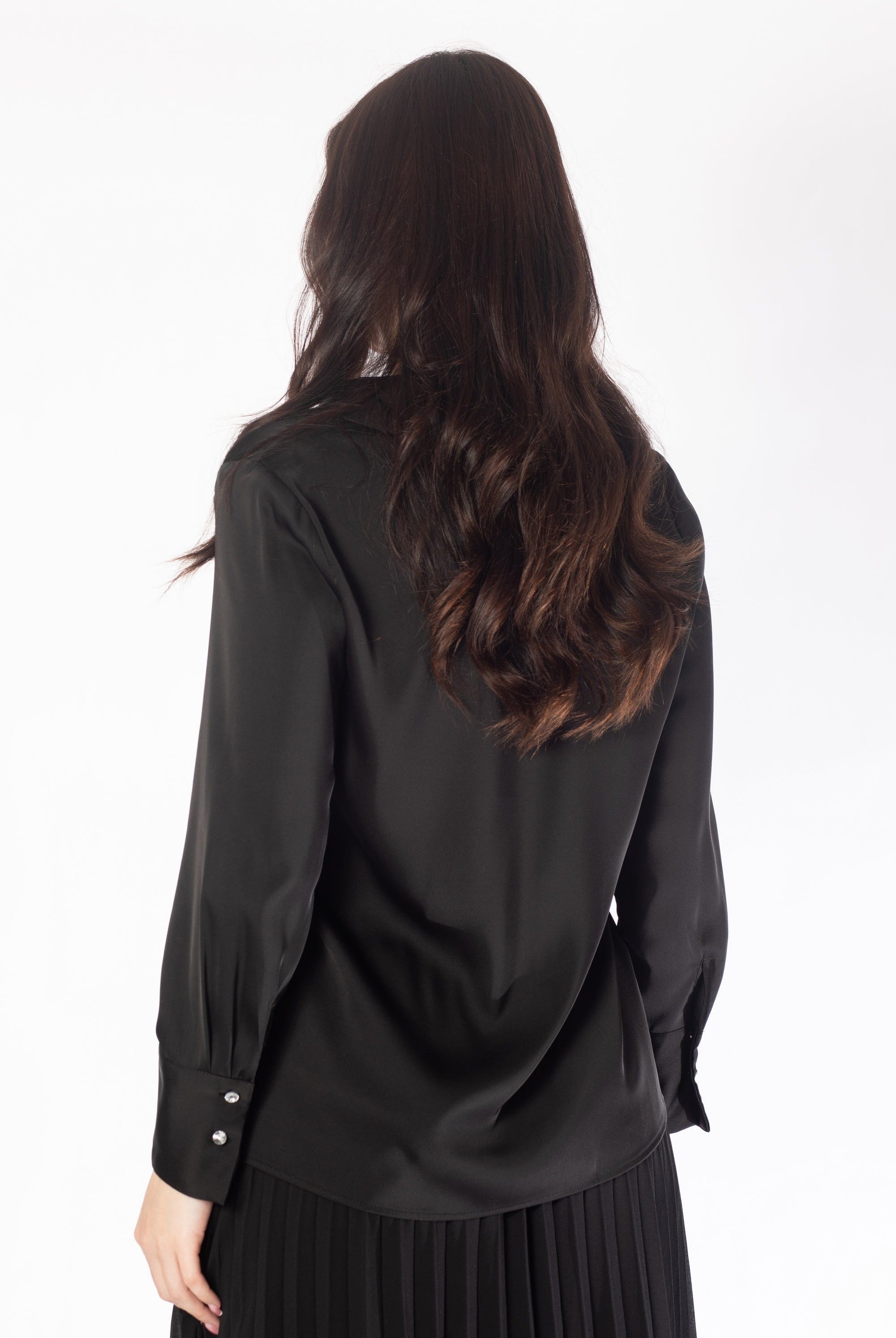 ميكا قميص بأكمام طويلة سادة نسائي