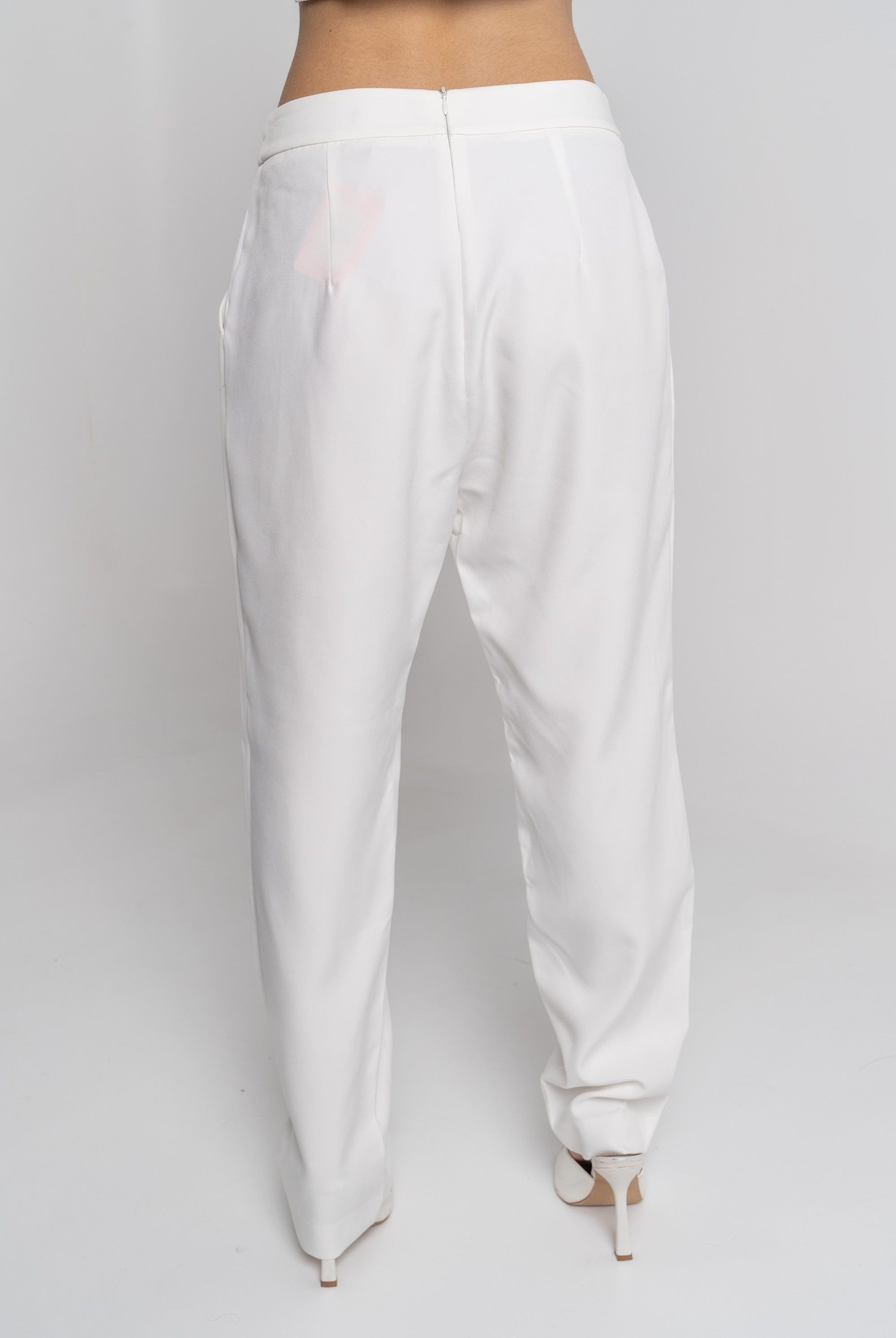 نتشي بنطلون طويل سادة بحزام نسائي