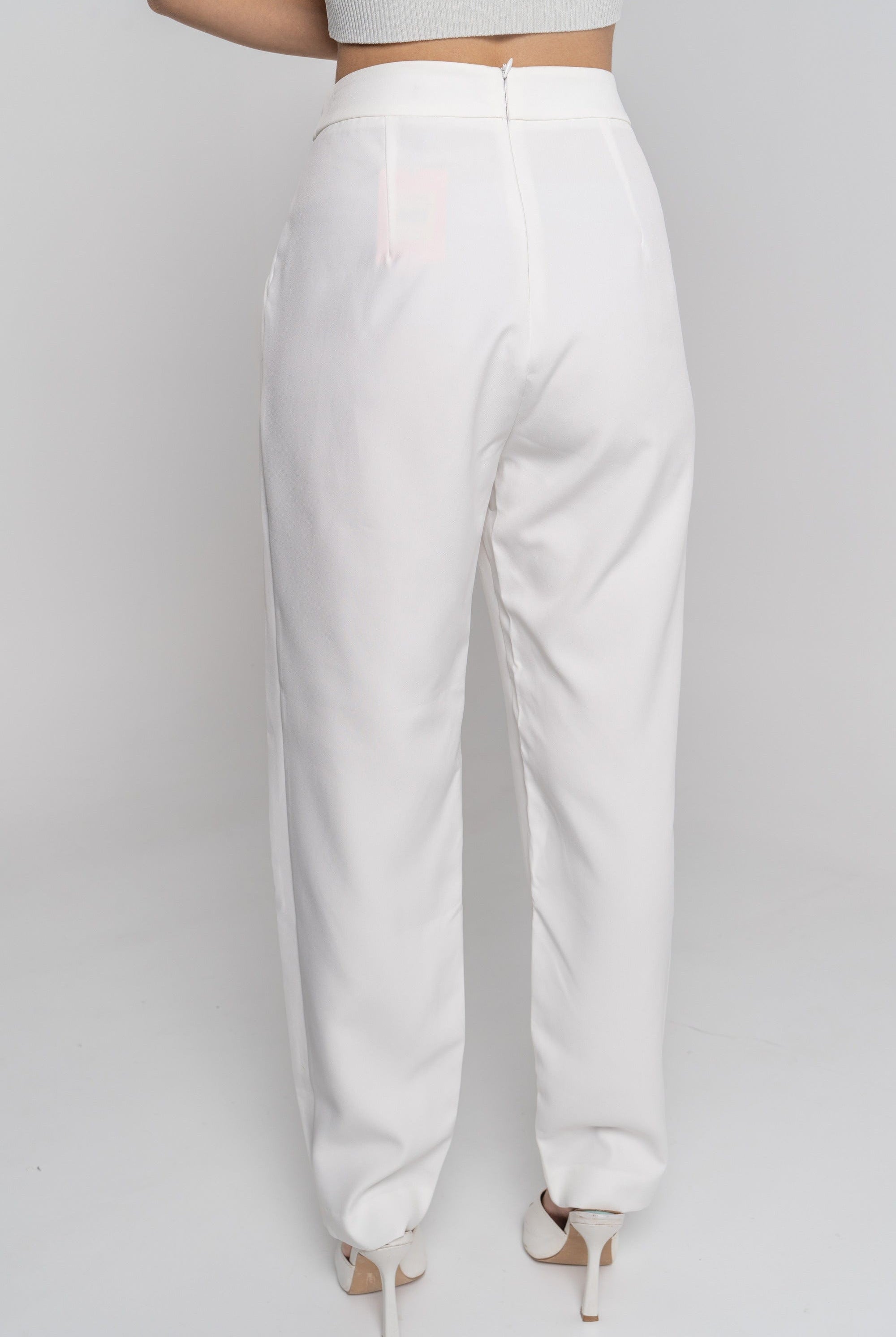 نتشي بنطلون طويل سادة بحزام نسائي