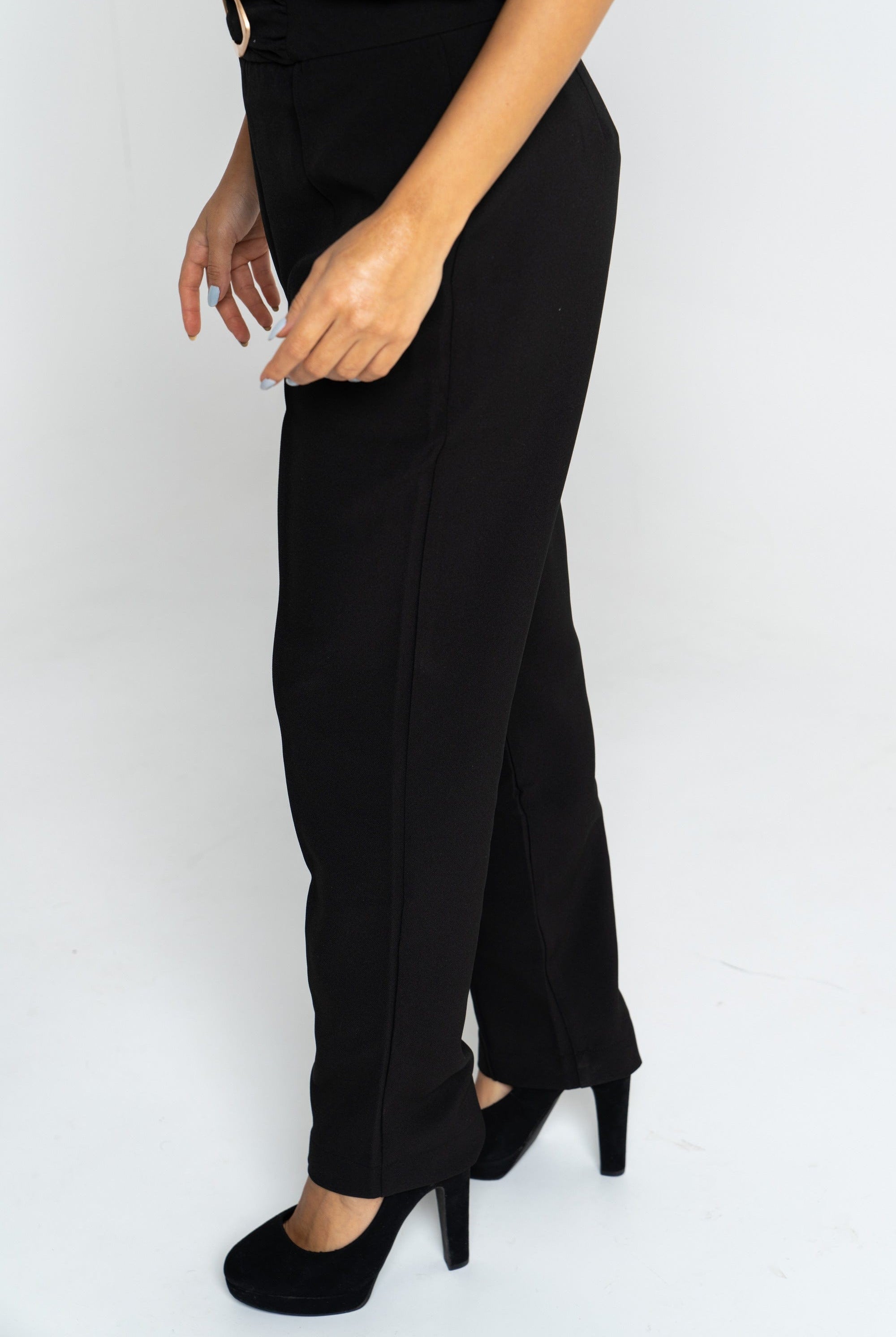 نتشي بنطلون 3/4 سادة مع حلقة معدنية نسائي