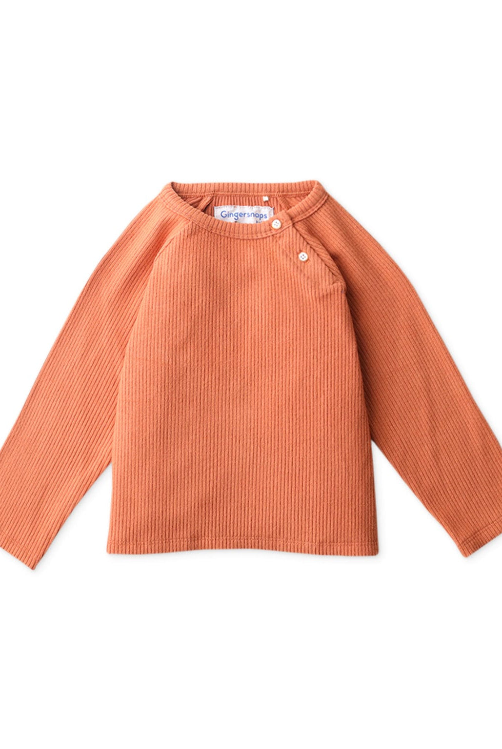 جينجرسنابس تيشرت ولادي اطفالي سادة بازرار عالجنب بني