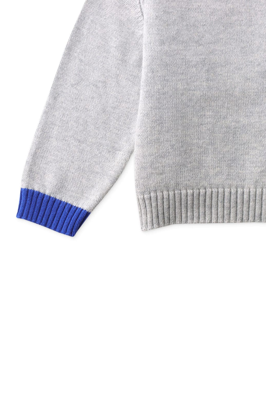 جينجرسنابس بلوفر اطفالي سادة بخطين على الكم وياقة واساور ملونة رمادي