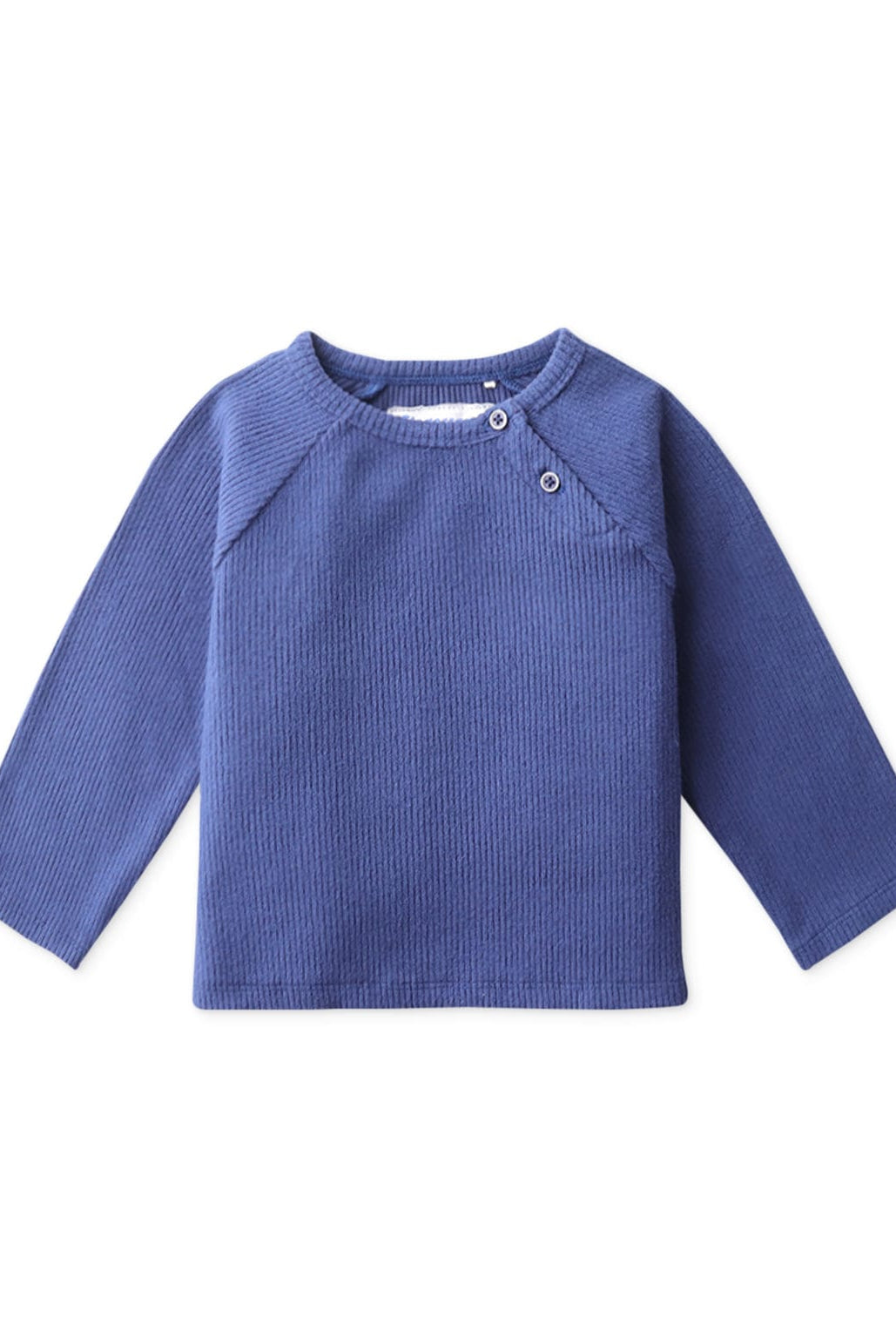 جينجرسنابس تيشرت ولادي اطفالي سادة بازرار عالجنب أزرق