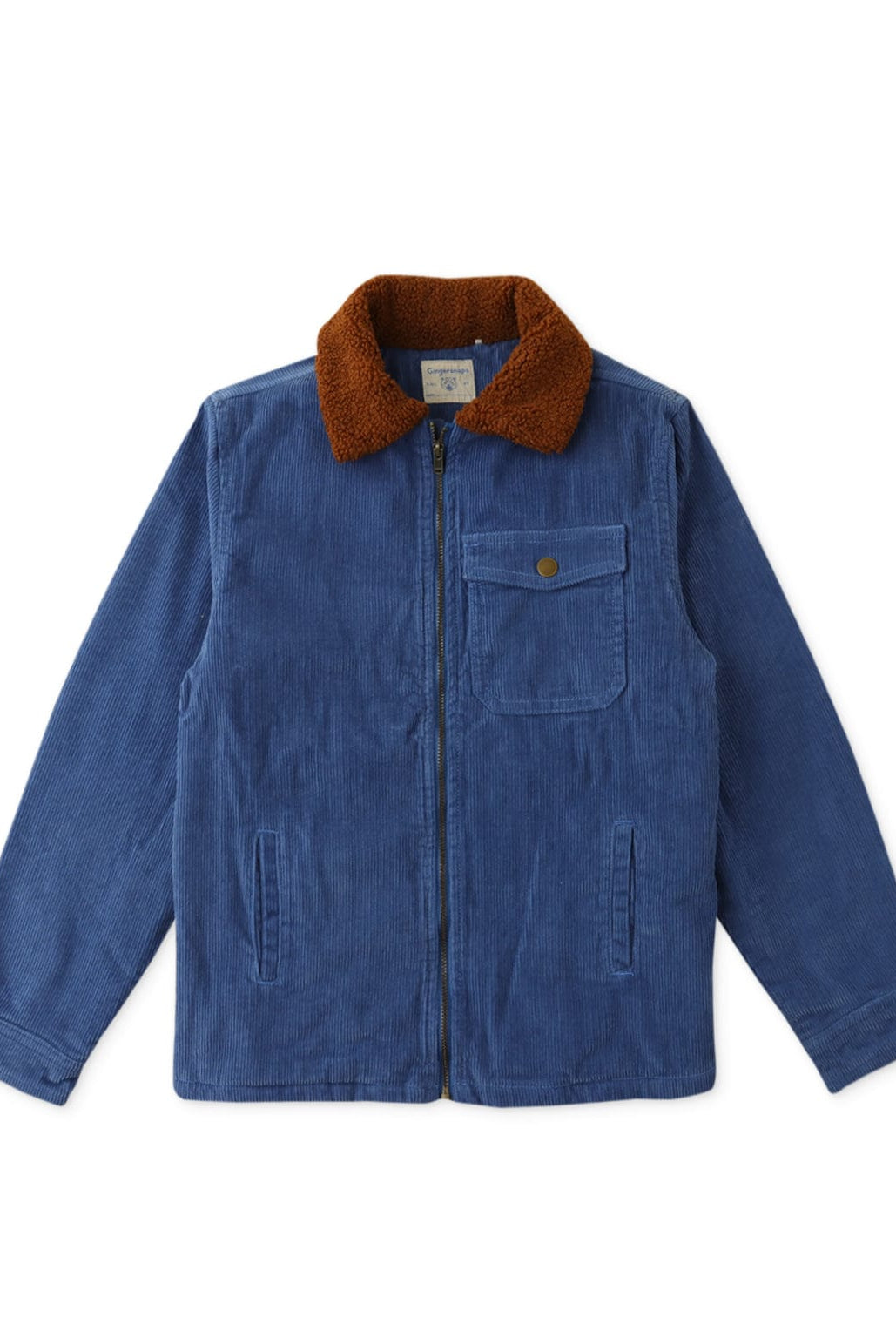 جينجرسنابس جاكيت ولادي خفيف قطيفة مضلع أزرق