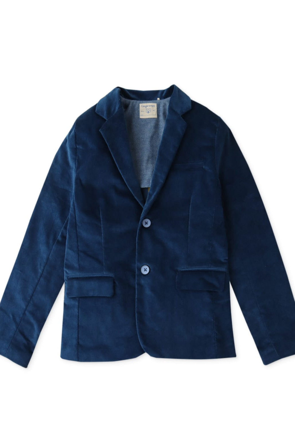 جينجرسنابس جاكيت ولادي خفيف قطييفة سادة أزرق