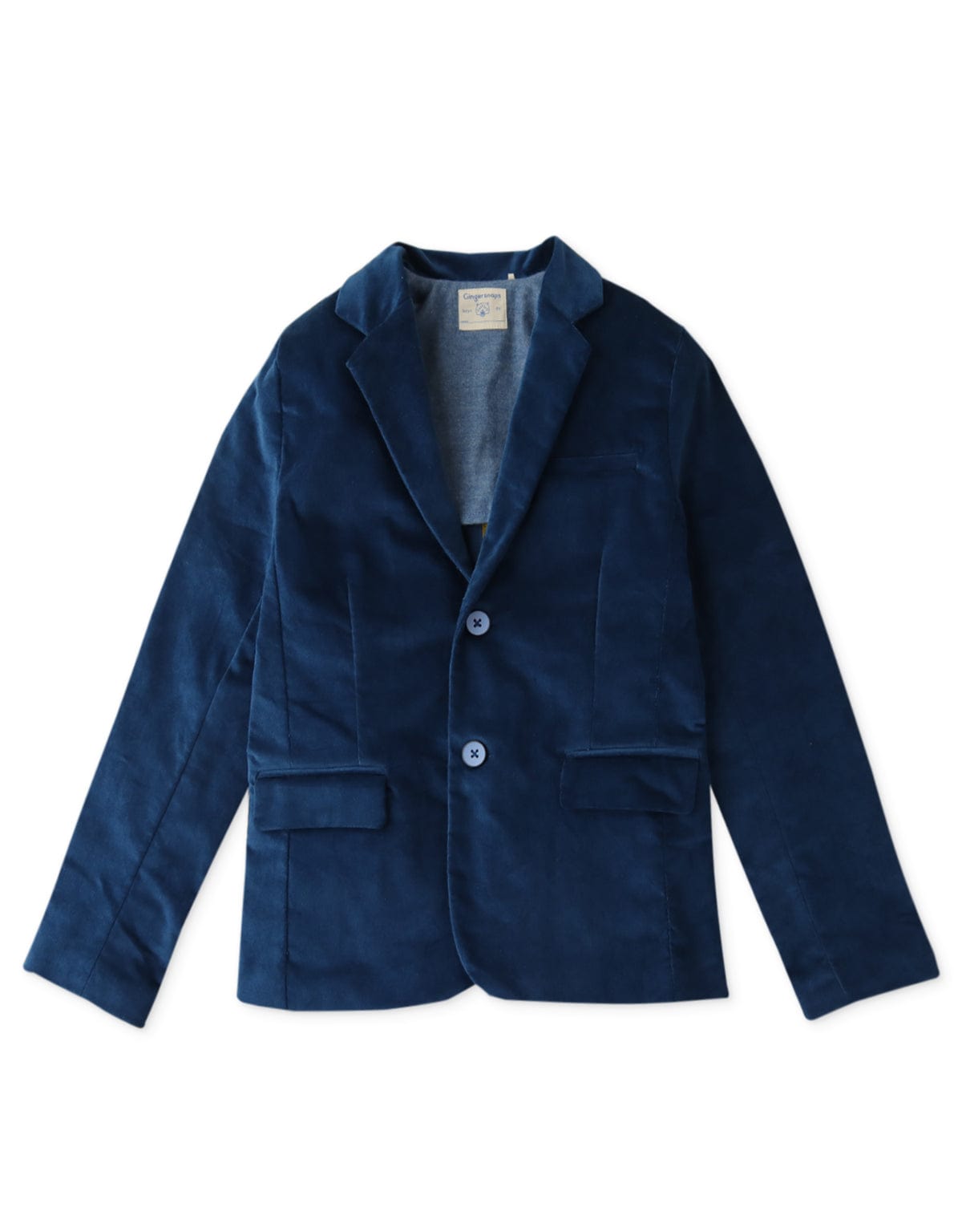 جينجرسنابس جاكيت ولادي خفيف قطييفة سادة أزرق