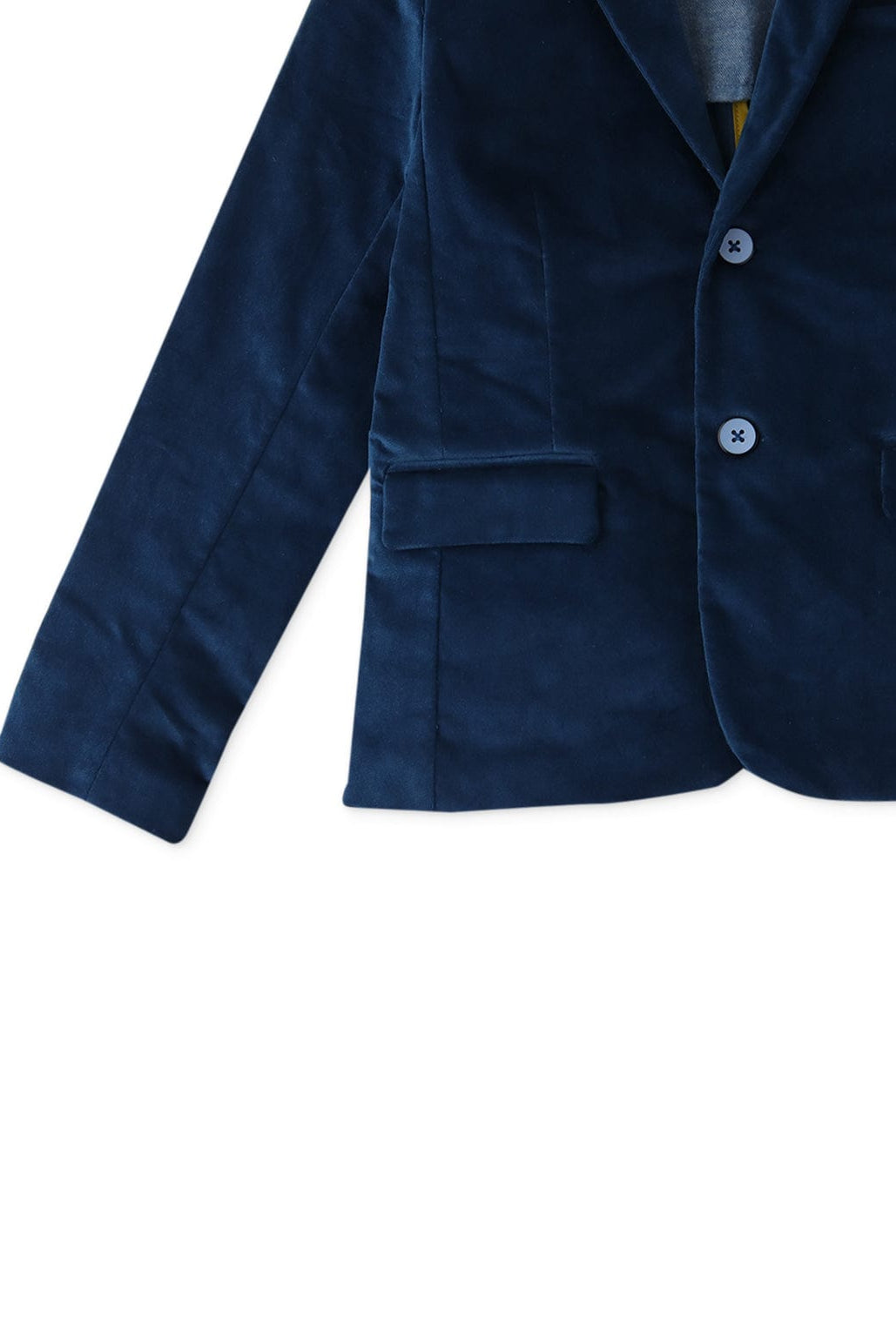 جينجرسنابس جاكيت ولادي خفيف قطييفة سادة أزرق