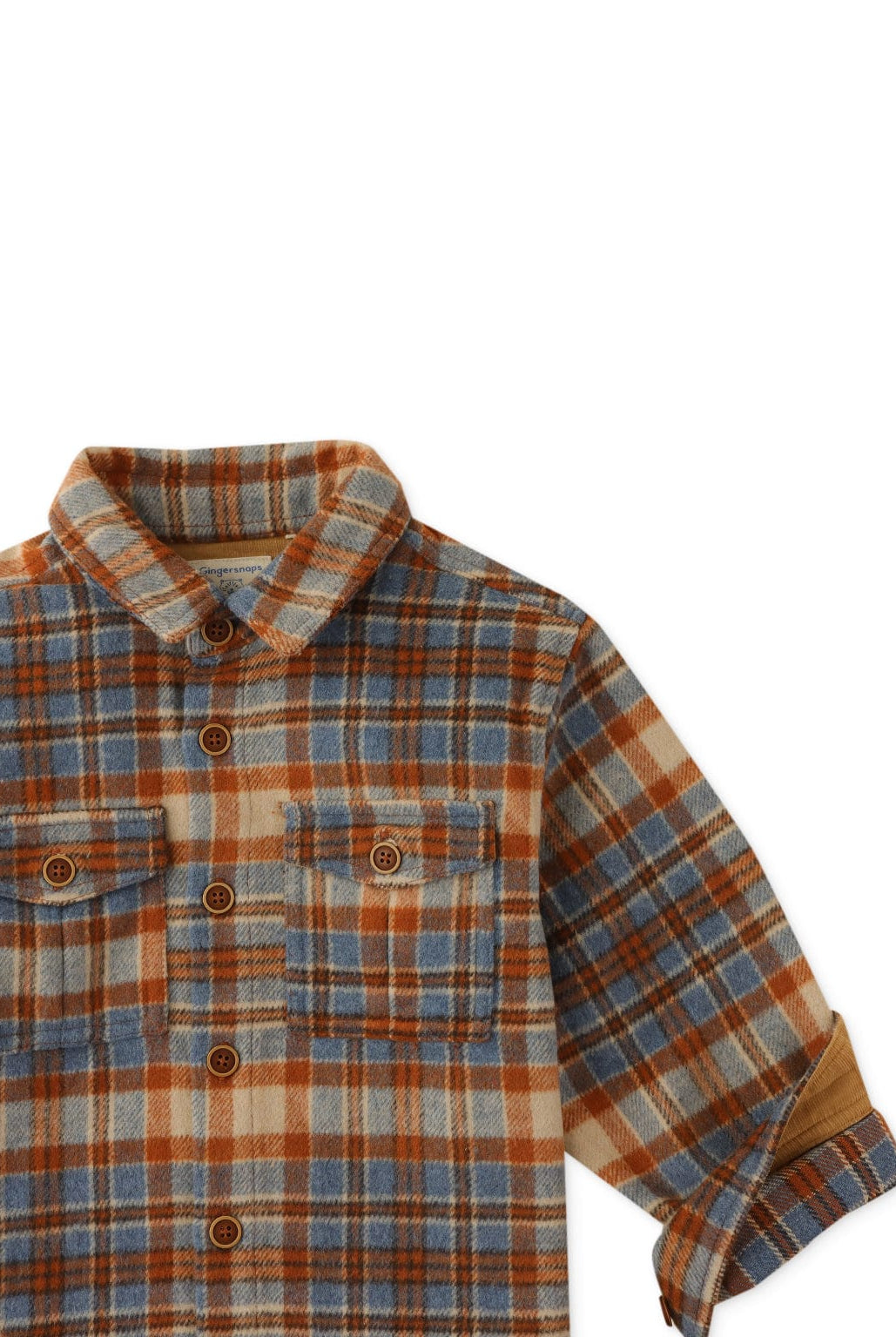 جينجرسنابس جاكيت ولادي خفيف كاروهات ببجيب على الصدر متعدد الألوان