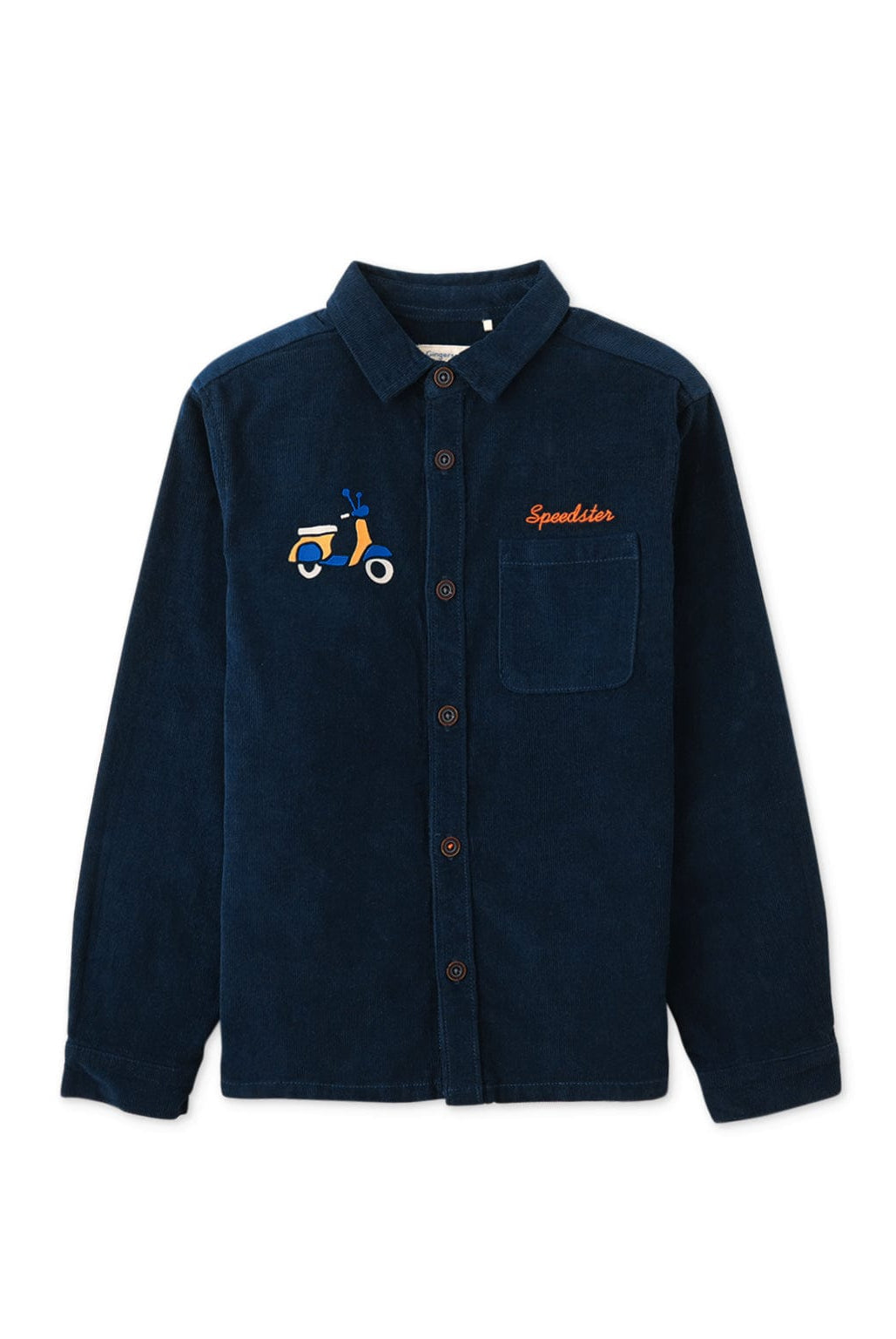 جينجرسنابس جاكيت منسوج للأولاد بأزرار أمامية وكم منقوش أزرق