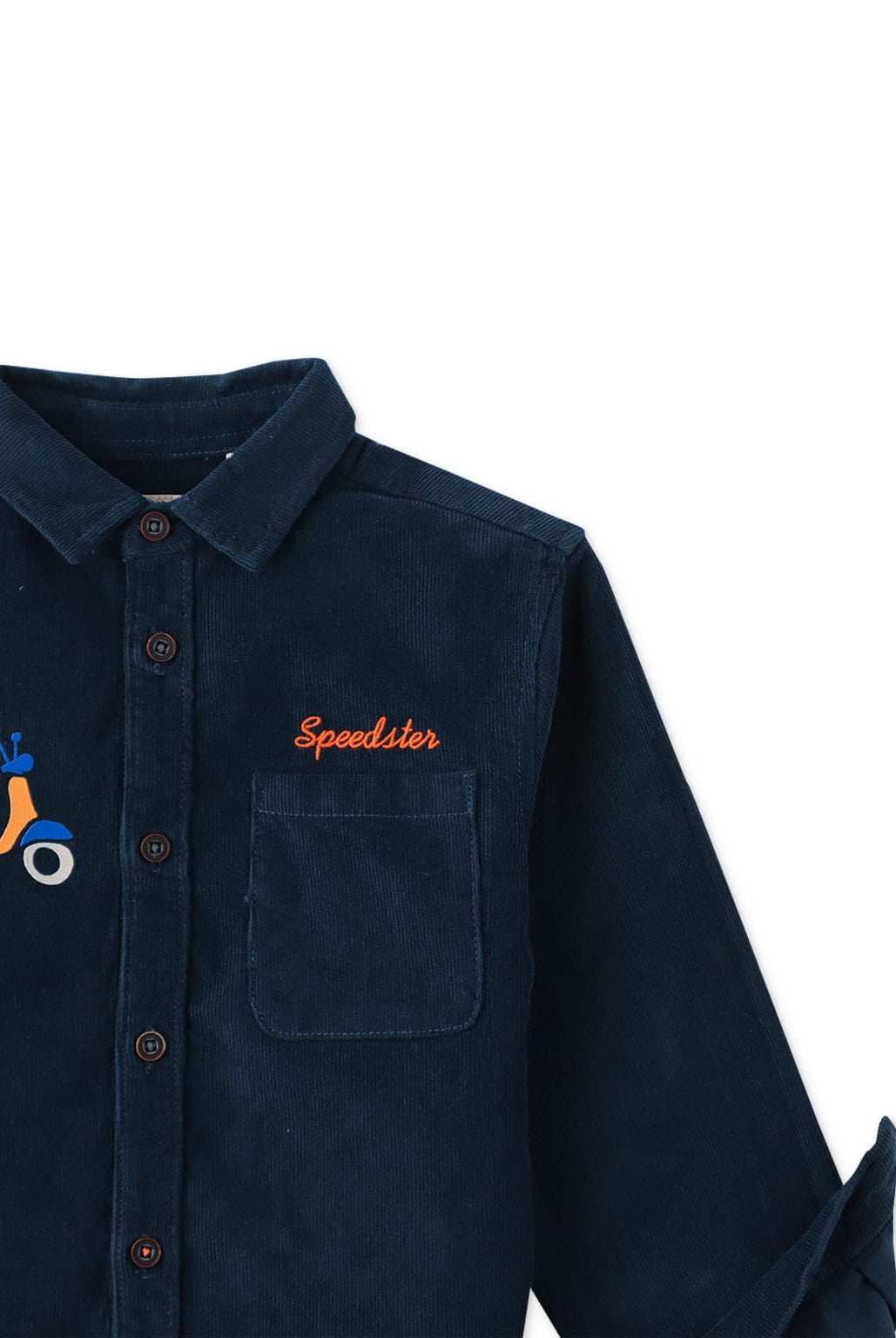 جينجرسنابس جاكيت منسوج للأولاد بأزرار أمامية وكم منقوش أزرق