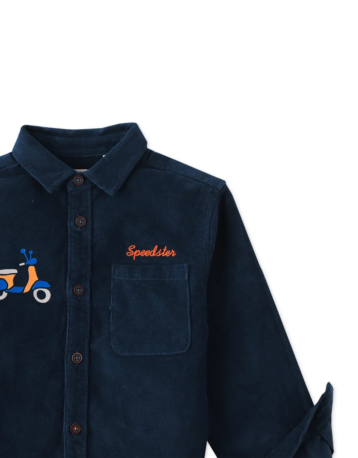 جينجرسنابس جاكيت منسوج للأولاد بأزرار أمامية وكم منقوش أزرق