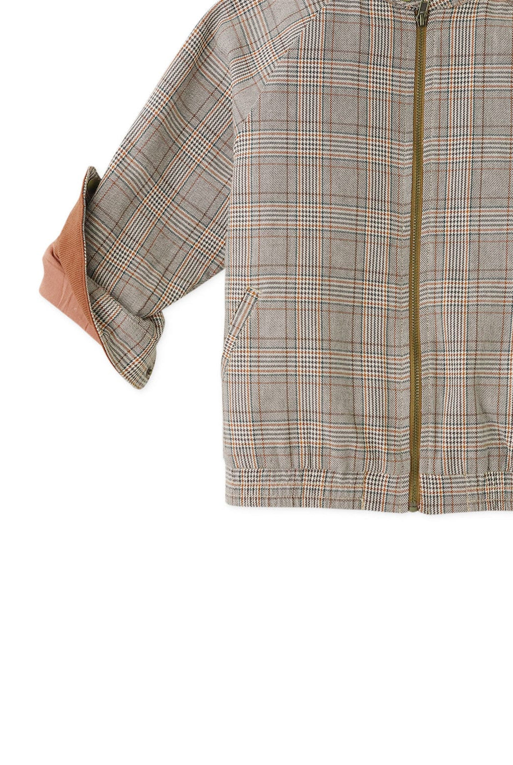 جينجرسنابس جاكيت منسوج للأولاد منقوش بسحاب بني