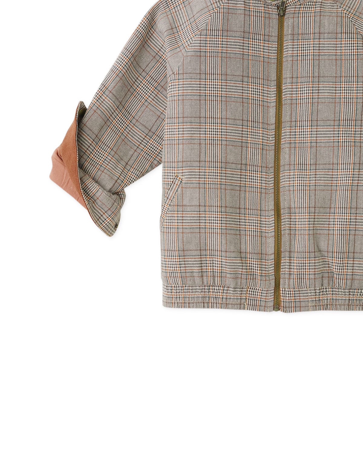 جينجرسنابس جاكيت منسوج للأولاد منقوش بسحاب بني