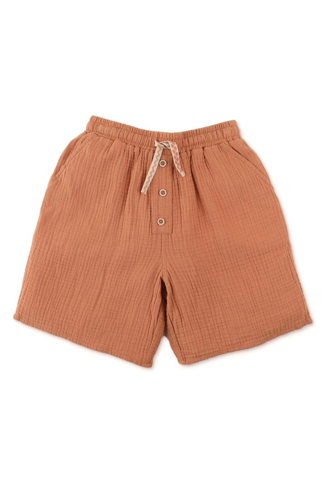 جينجرسنابس طقم شورت ولادي وقميص بأزرار أمامية بني