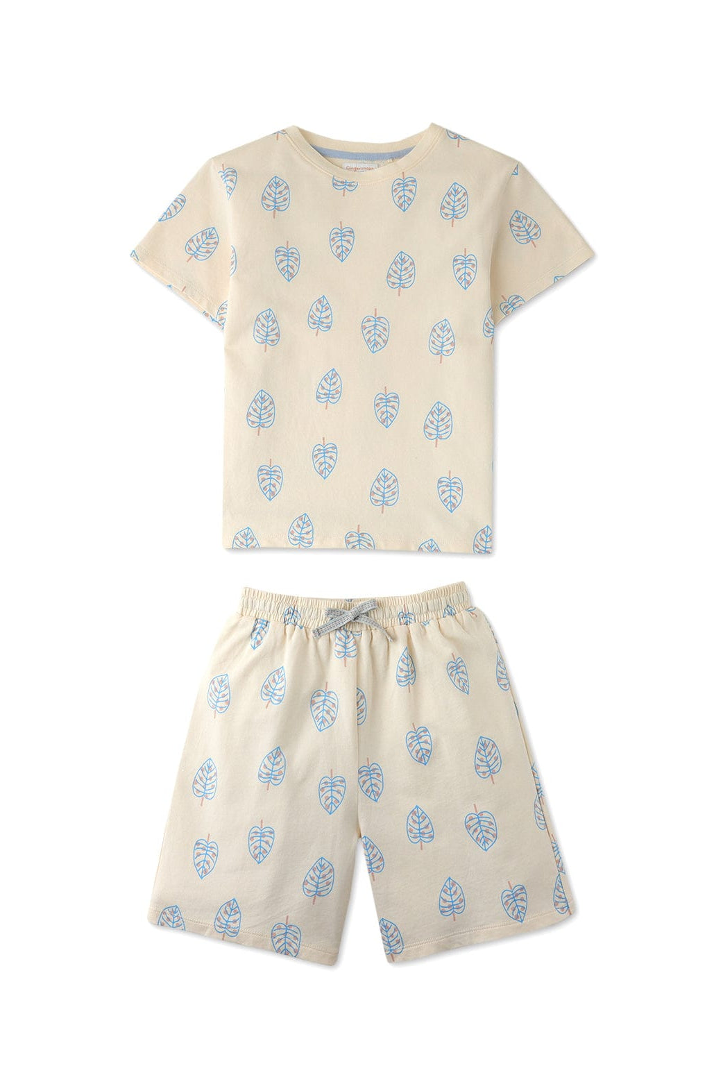 جينجرسنابس شورت ولادي مشجرة برباط أبيض