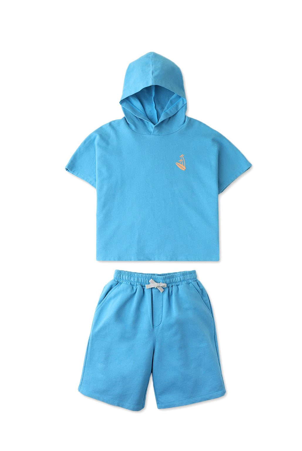 جينجرسنابس طقم أولادي شورت وبلوزة بطاقية أزرق أزرق